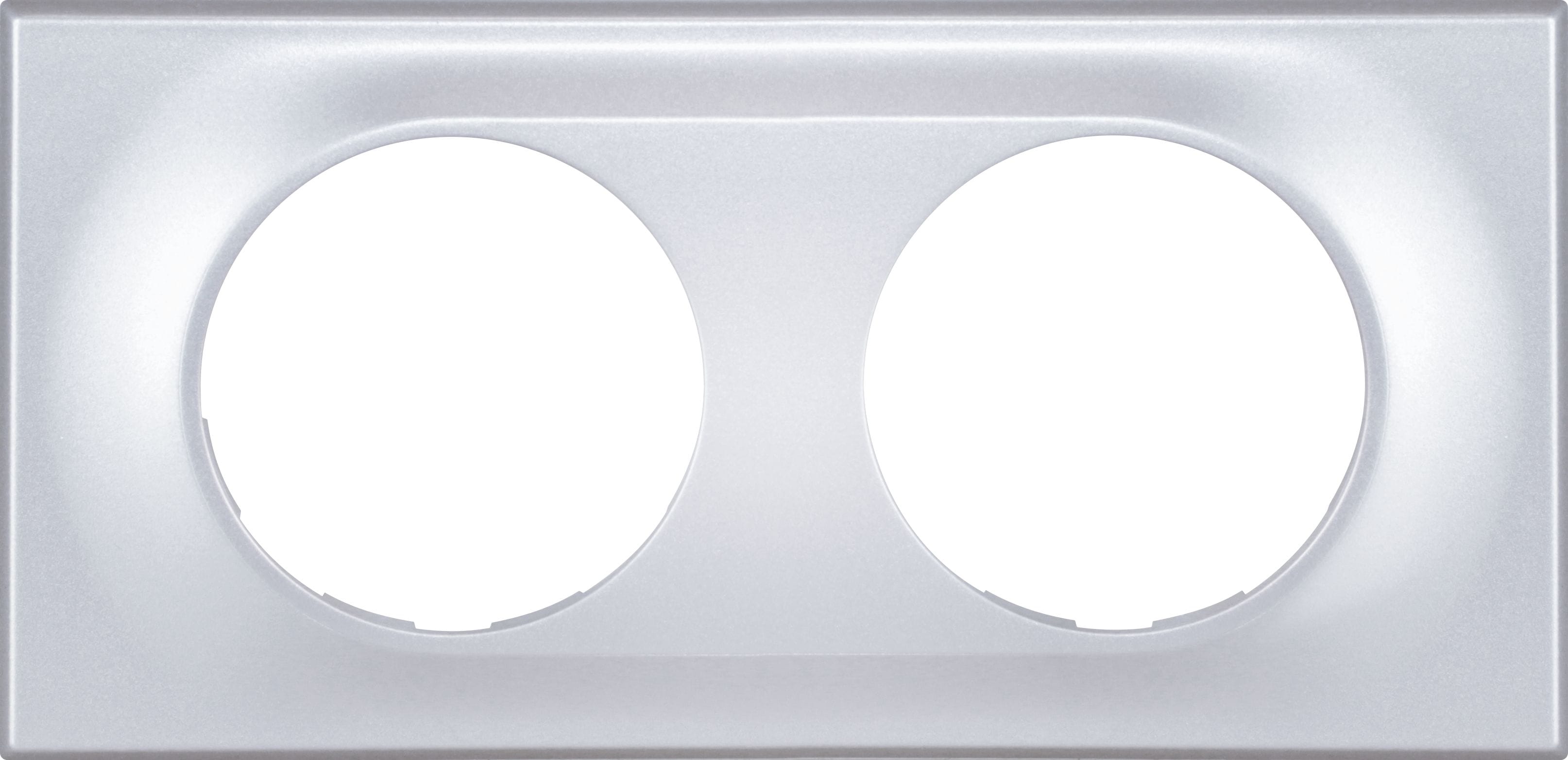 Eur Ohm - COMETE Plaque 2 postes SILVER
