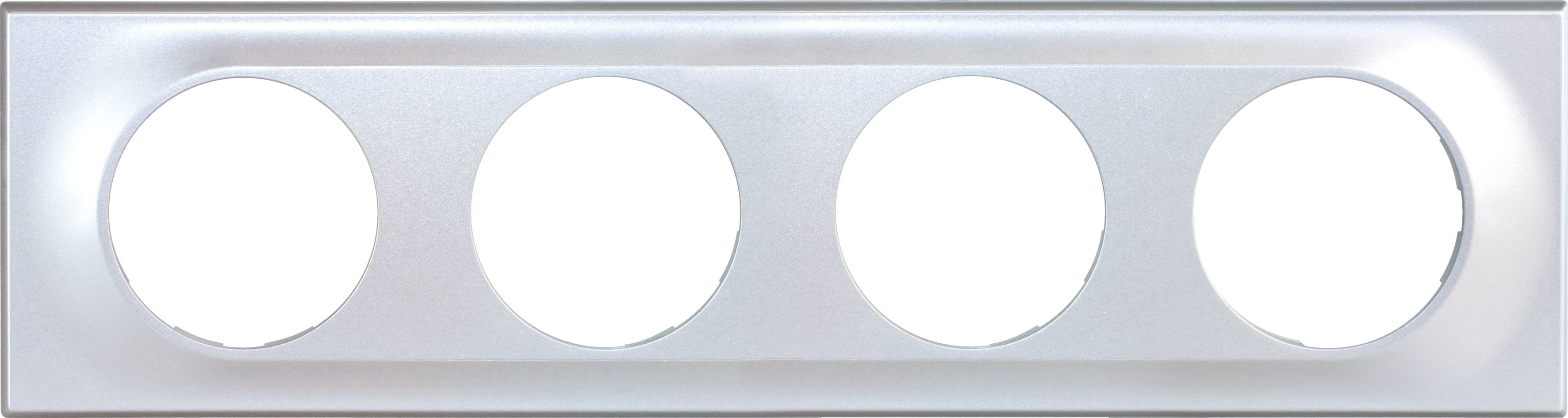 Eur Ohm - COMETE Plaque 4 postes SILVER