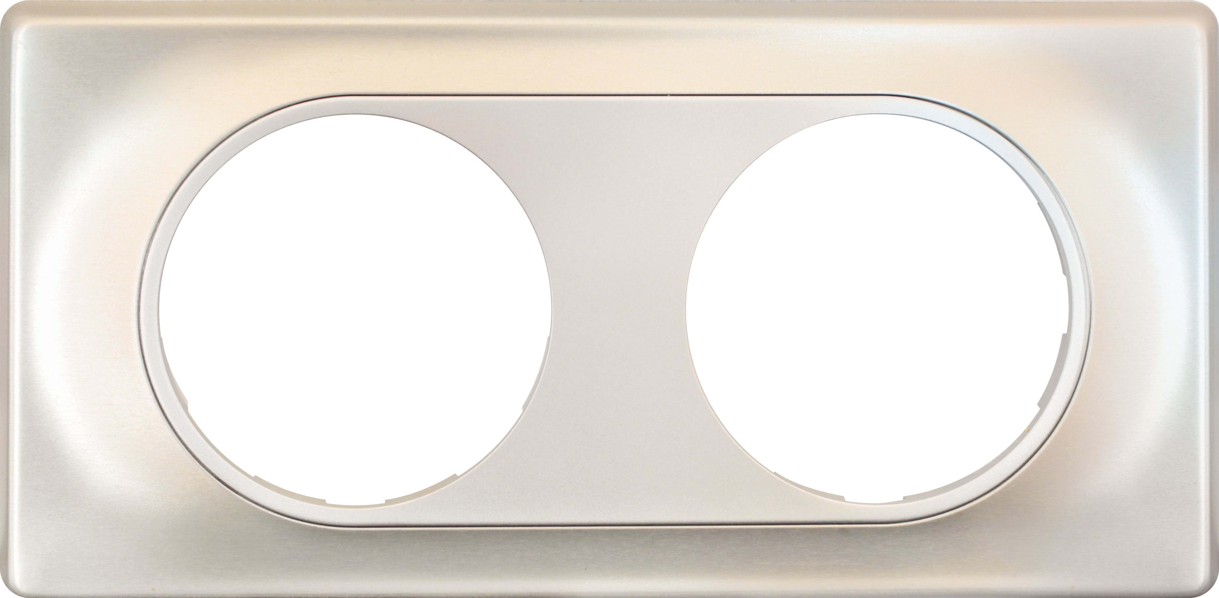 Eur Ohm - COMETE Plaque 2 postes TITANE