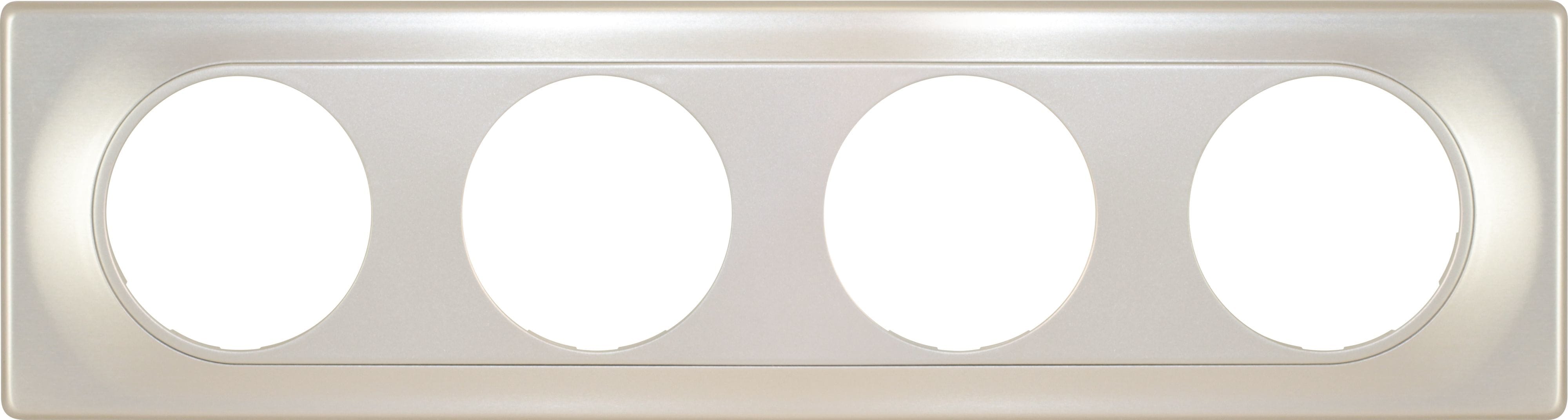 Eur Ohm - COMETE Plaque 4 postes TITANE