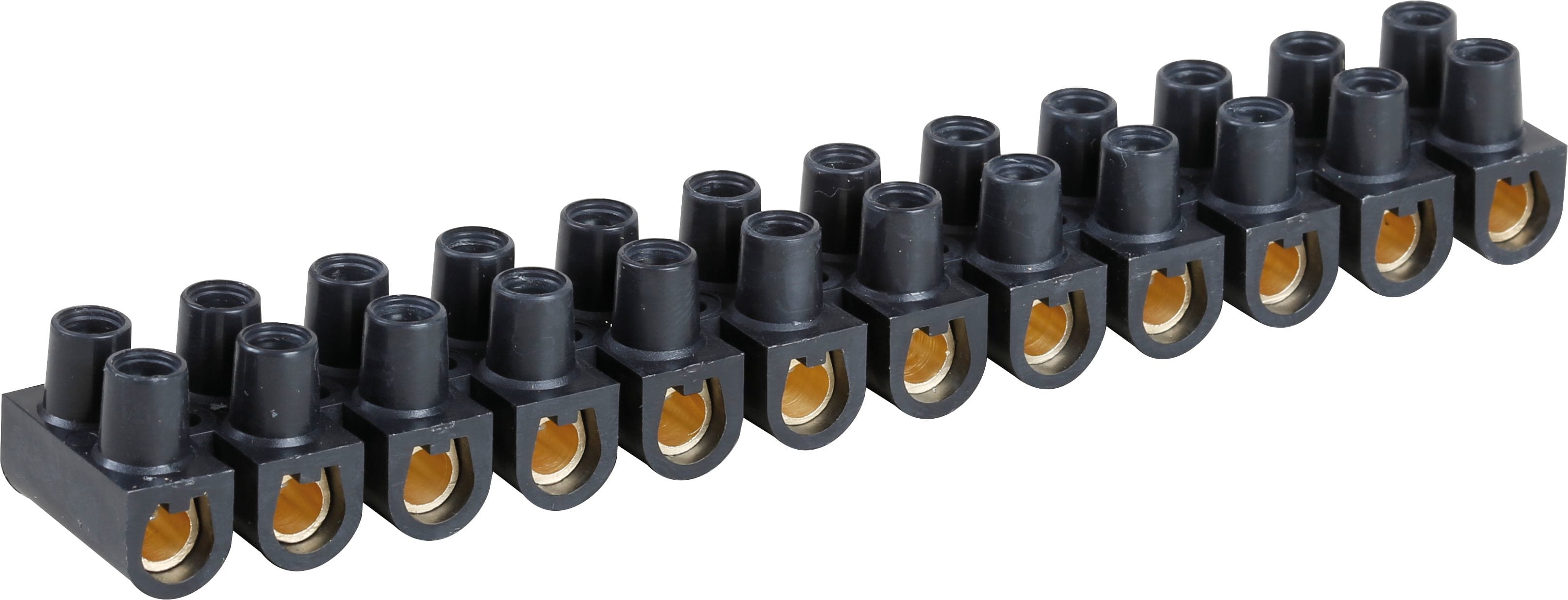 Eur Ohm - Barrette laiton noire 16 mm² (étiq uni.)