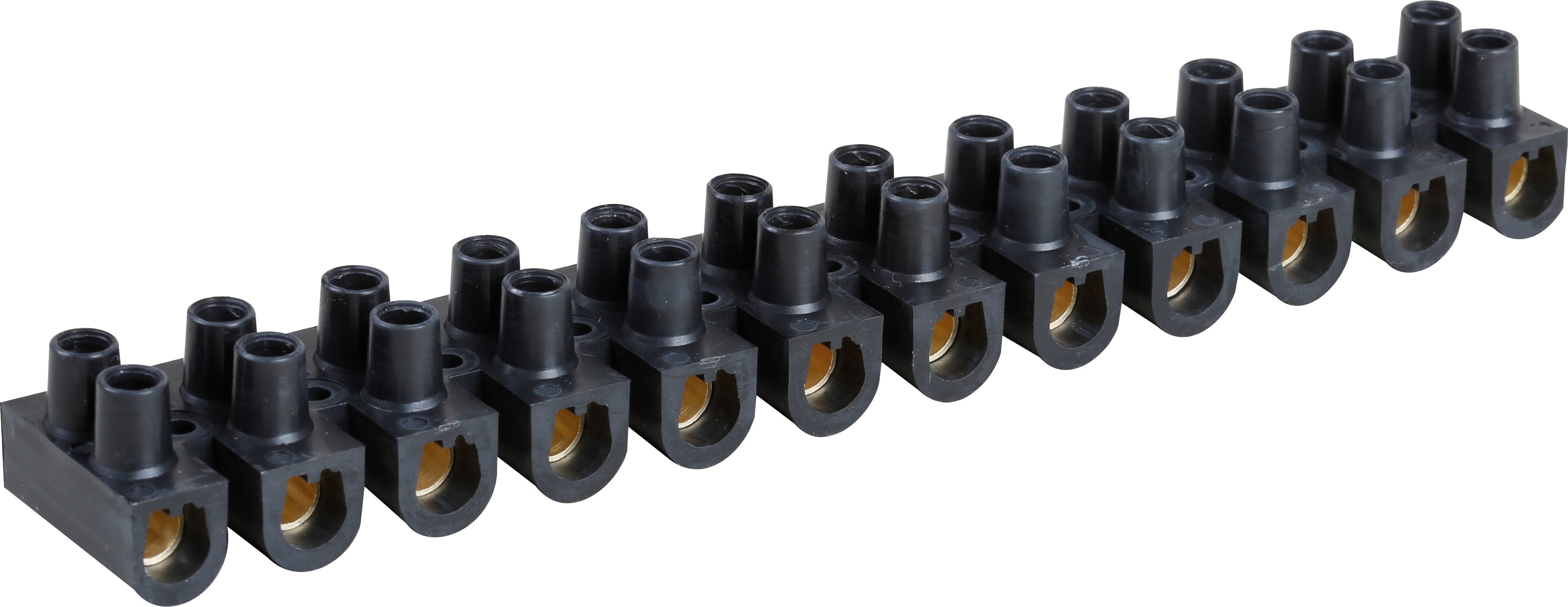 Eur Ohm - Barrette laiton noire 25 mm² (étiquette unitaire)