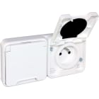 Eur Ohm - OXXO dble PC 2P+T  IP55 BLANC ENCASTRE
