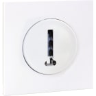 Eur Ohm - SQUARE - Prise téléphone + plaque + griffes - BLC