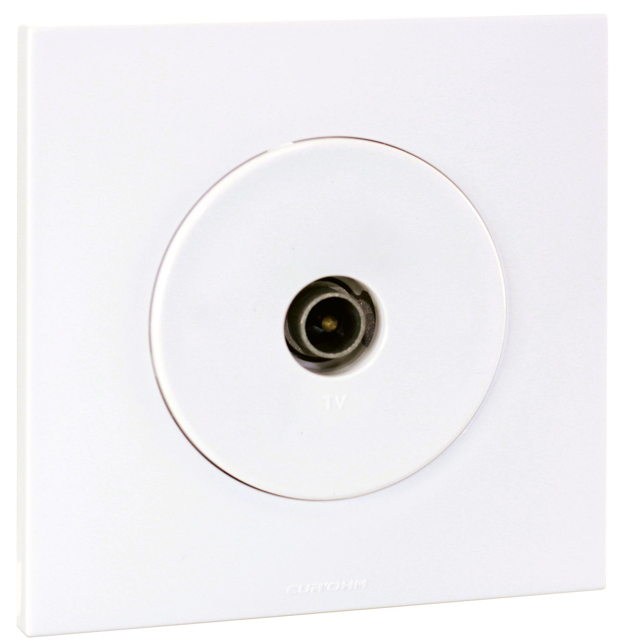 Eur Ohm - SQUARE - prise TV + plaque + griffes - BLC