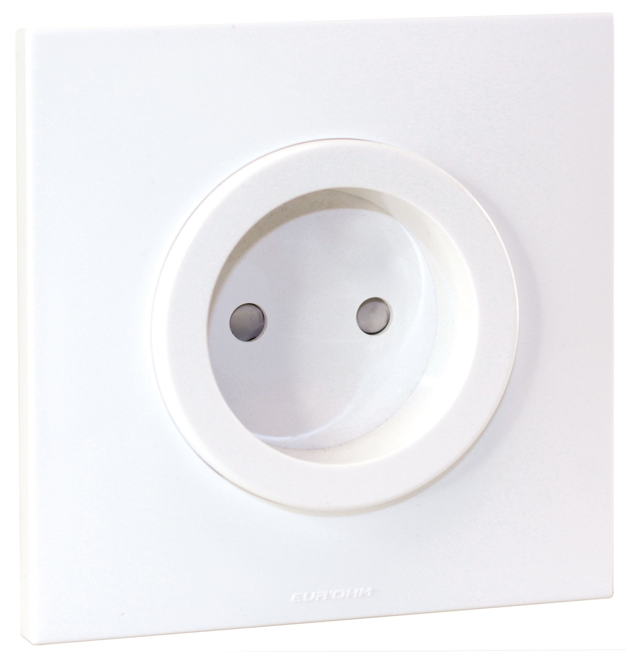 Eur Ohm - SQUARE - PC 2P + plaque + griffes - BLC