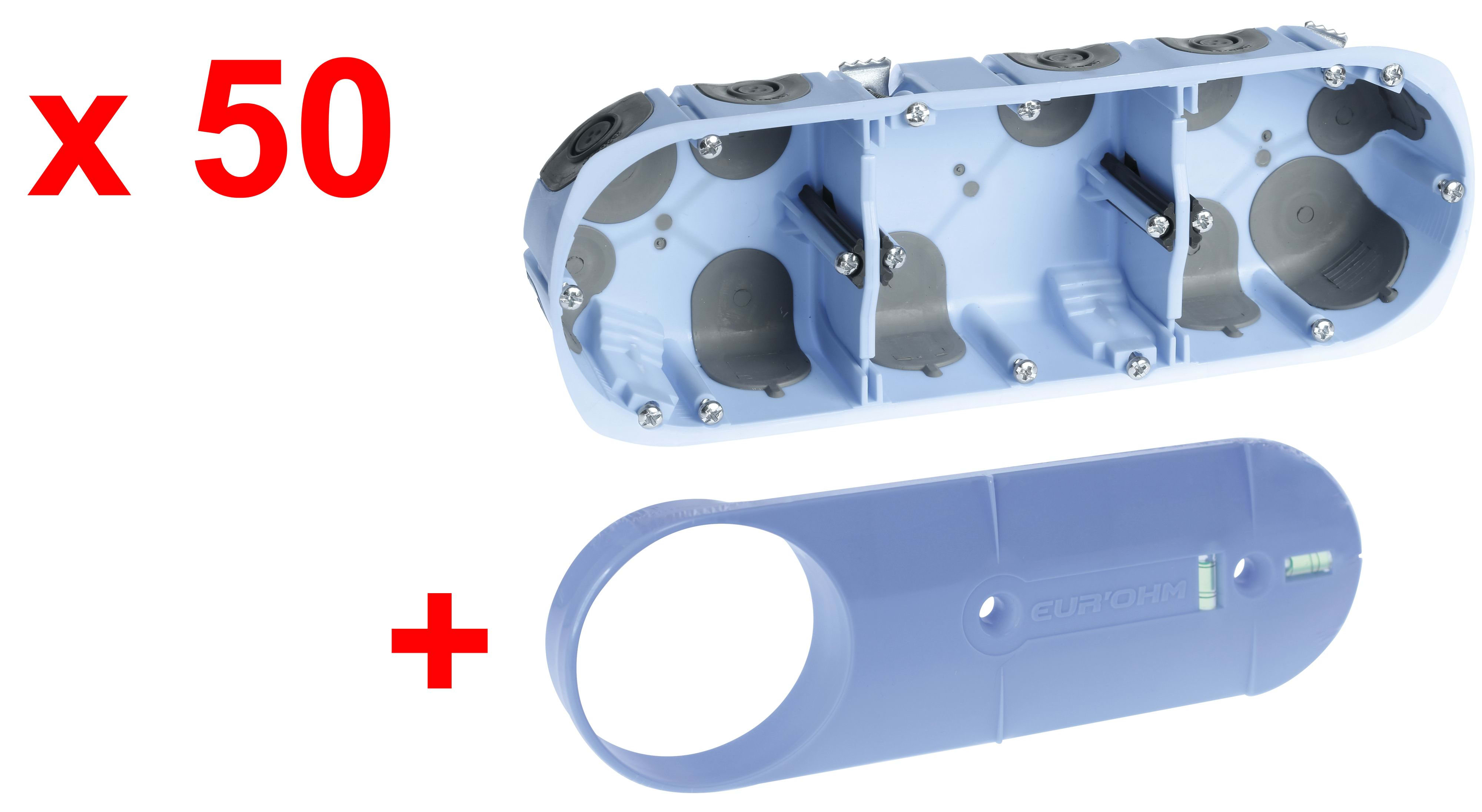 Eur Ohm - Pack 50 btes Tple Air'métic ent.71 D67 Prof.40 + Gabarit « TOP CHANTIER »
