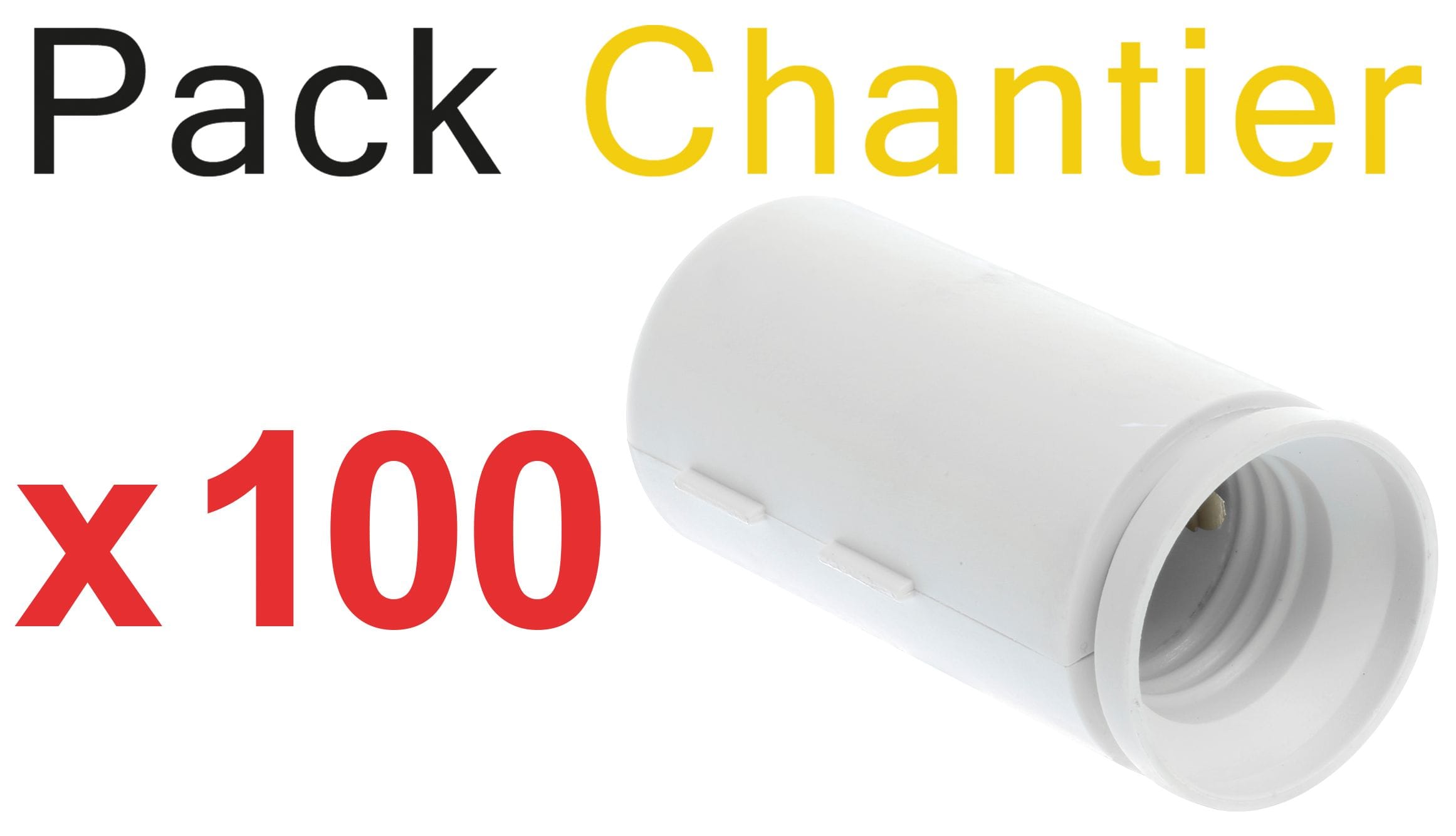 Eur Ohm - Pack de 100 Douilles Chantier E27 "TOP CHANTIER"