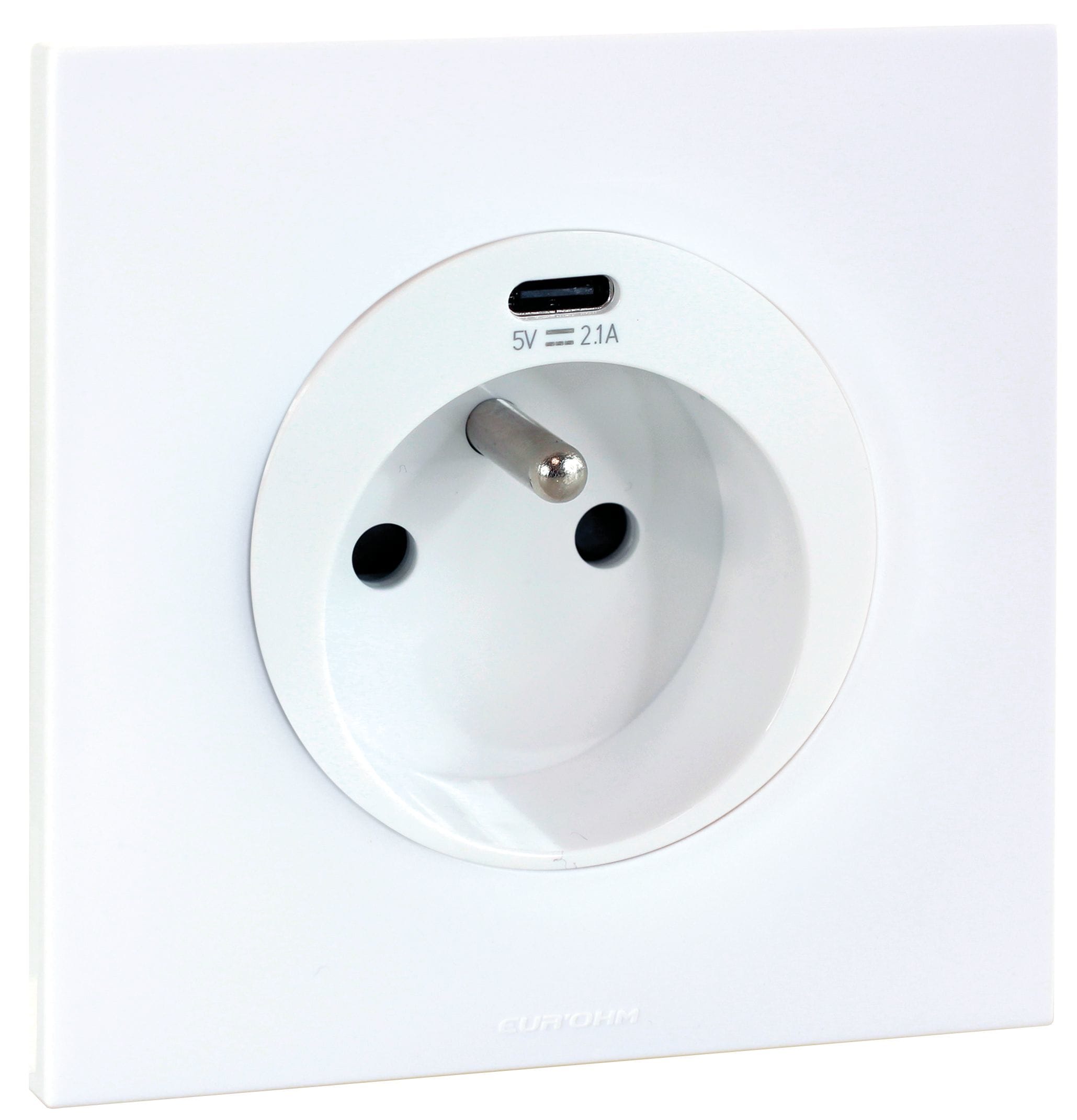 Eur Ohm - SQUARE PC 2P+T+USBC gr.cplet BLC