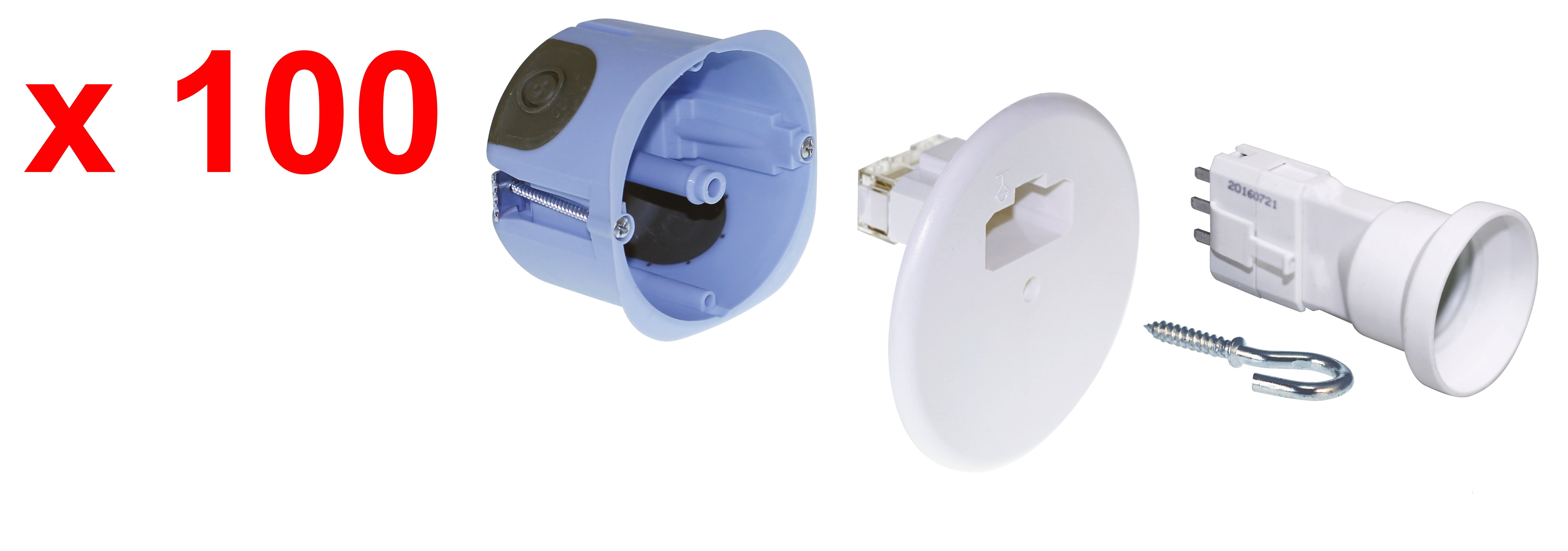 Eur Ohm - Lot 100 kits DCL centre d67 2entrées E27