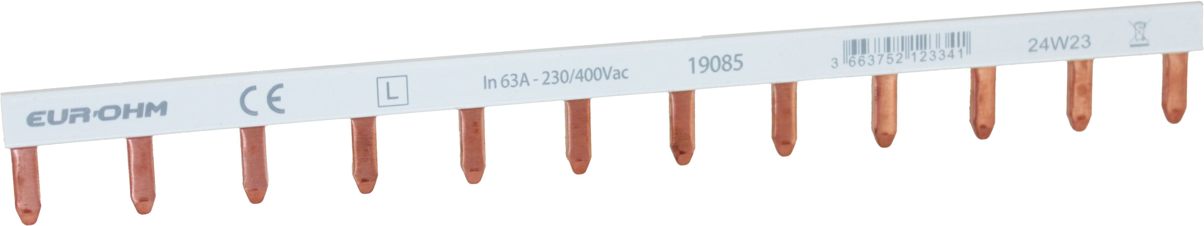Eur Ohm - Peigne horizontal 1P 63A  12 dents