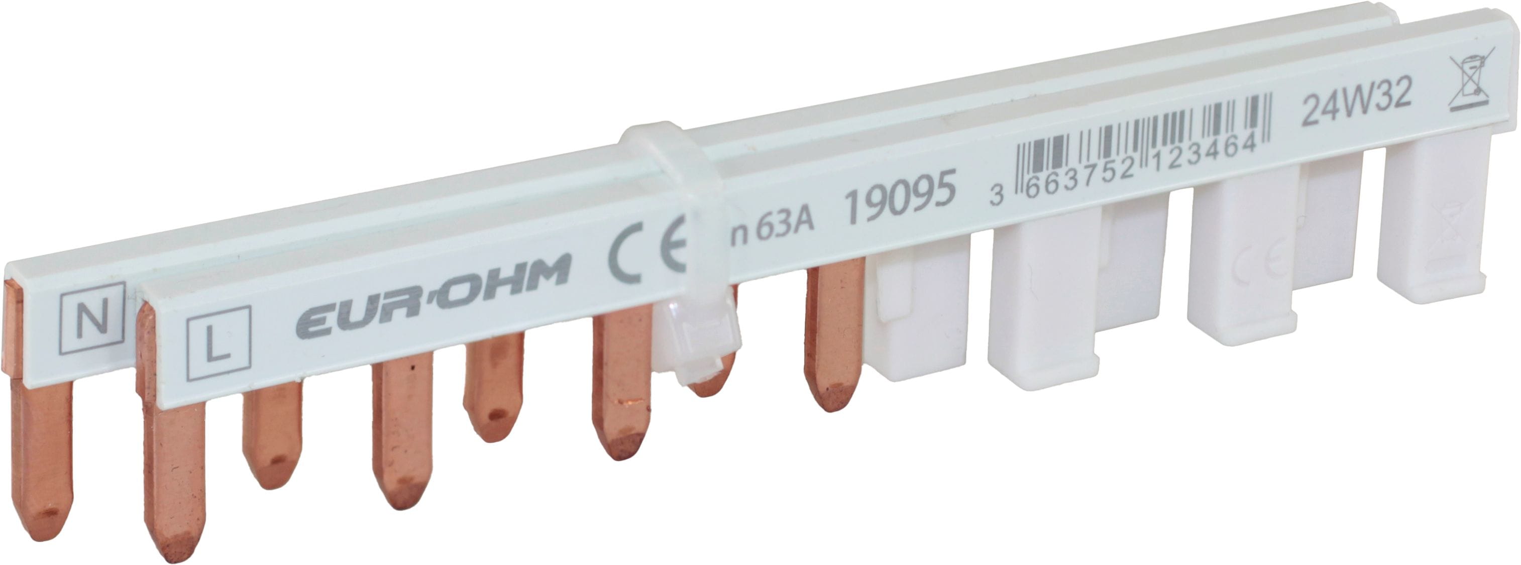 Eur Ohm - Peigne horizontal 1P+N 63A  7dents