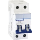 Eur Ohm - Disjoncteur 2P 16A courbe C connexion vis/vis 6kA NF