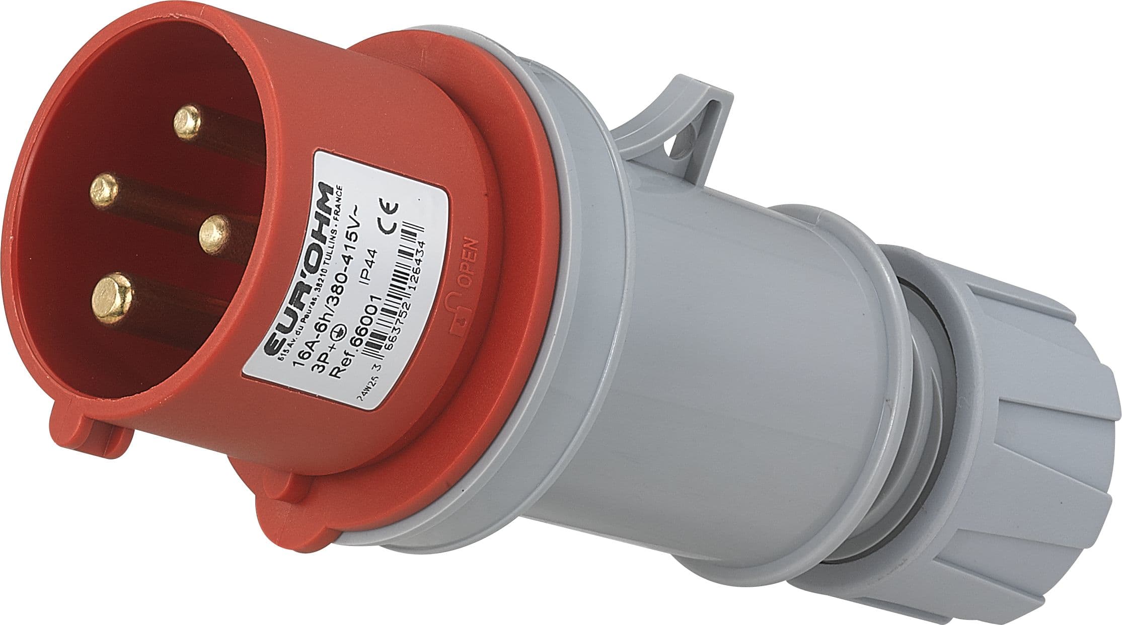 Eur Ohm - Fiche industrielle mobile droite 3P+T 16A 400V AC IP44
