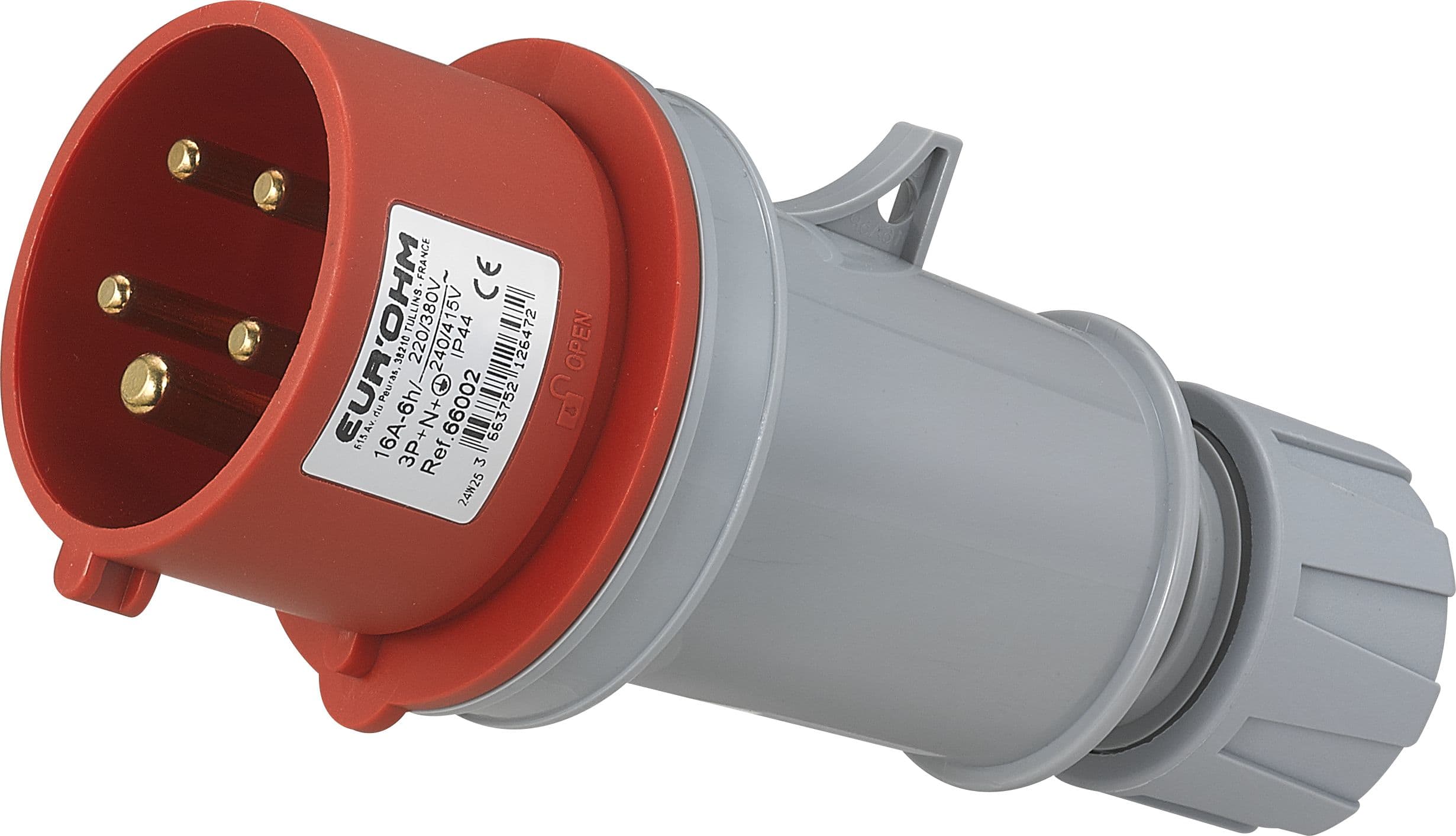 Eur Ohm - Fiche industrielle mobile droite 3P+N+T 16A 400V AC IP44