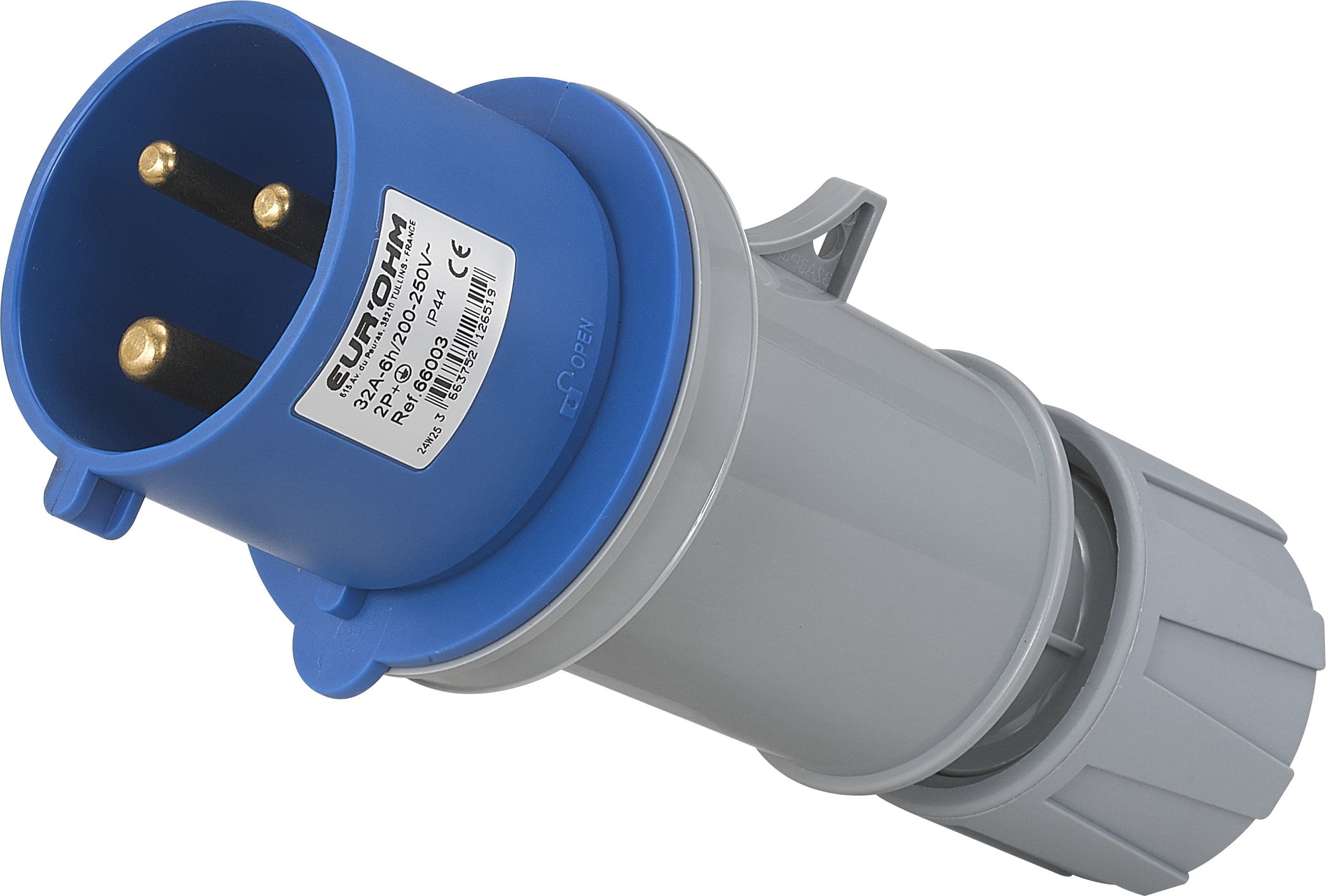 Eur Ohm - Fiche industrielle mobile droite 2P+T 32A 230V AC IP44
