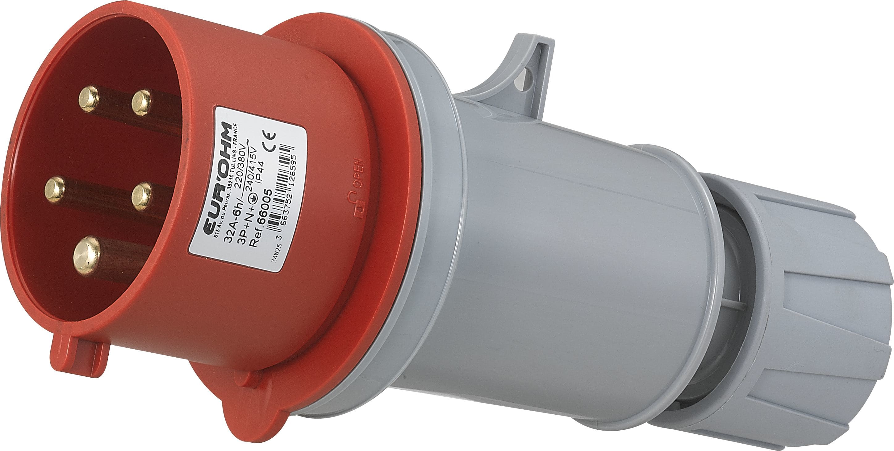 Eur Ohm - Fiche industrielle mobile droite 3P+N+T 32A 400V AC IP44