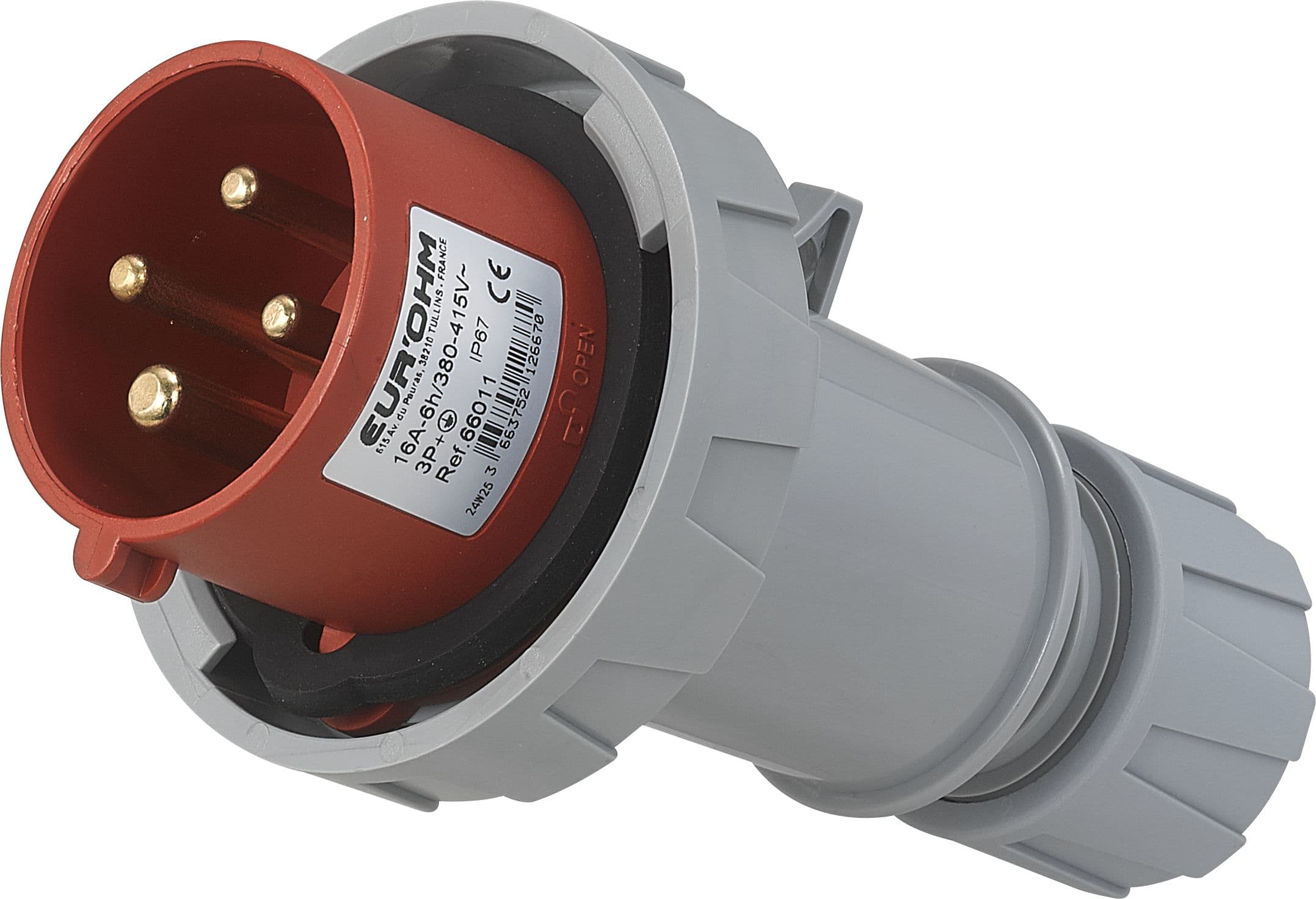 Eur Ohm - Fiche industrielle mobile droite 3P+T 16A 400V AC IP67
