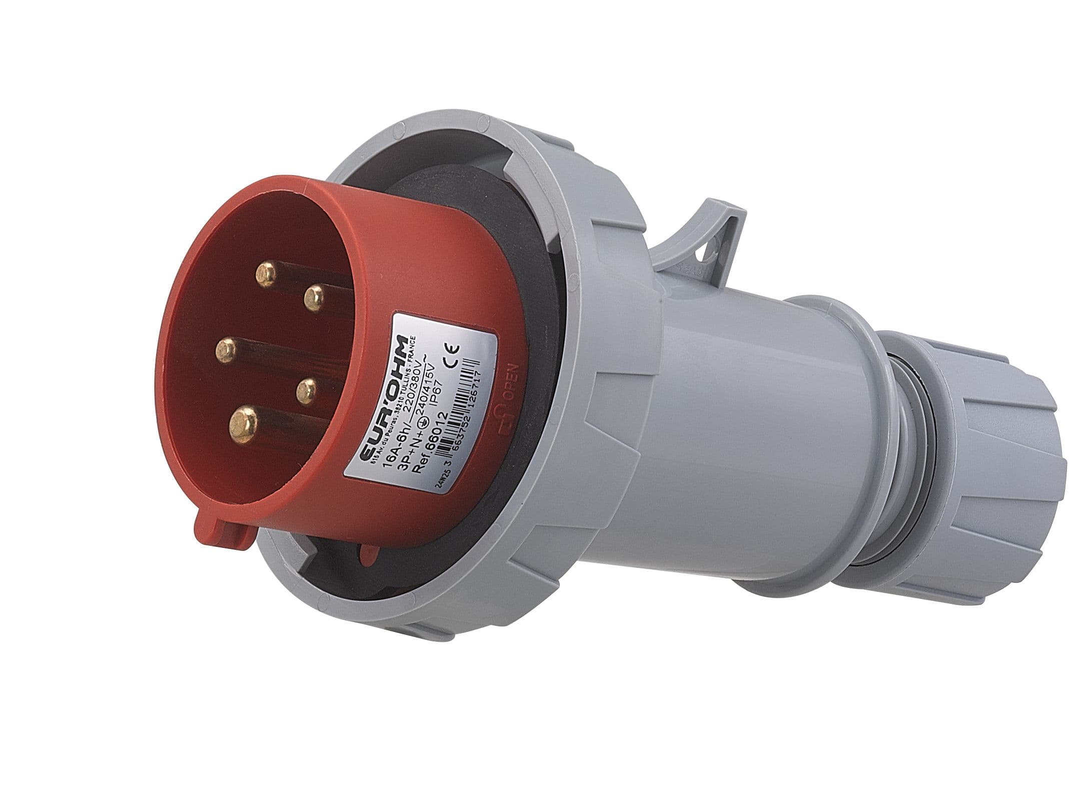 Eur Ohm - Fiche industrielle mobile droite 3P+N+T 16A 400V AC IP67