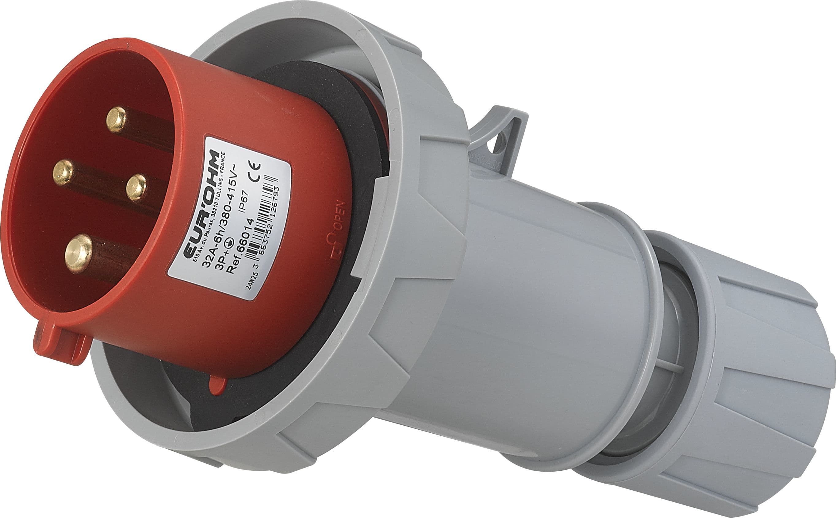 Eur Ohm - Fiche industrielle mobile droite 3P+T 32A 400V AC IP67