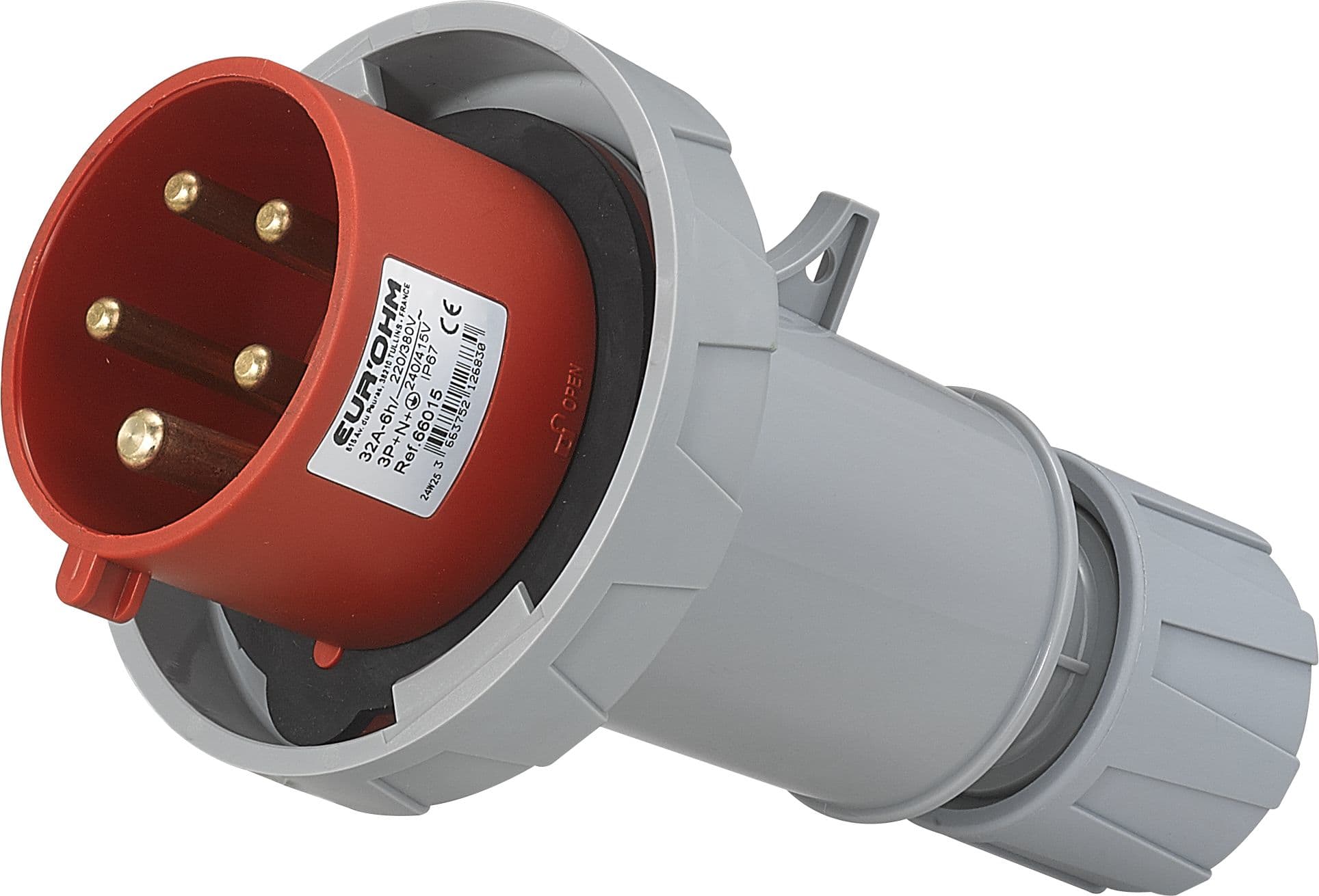 Eur Ohm - Fiche industrielle mobile droite 3P+N+T 32A 400V AC IP67
