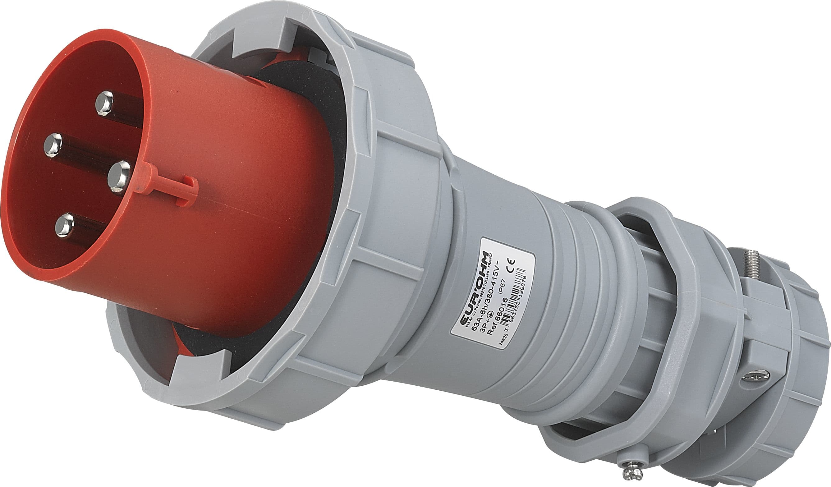 Eur Ohm - Fiche industrielle mobile droite 3P+T 63A 400V AC IP67