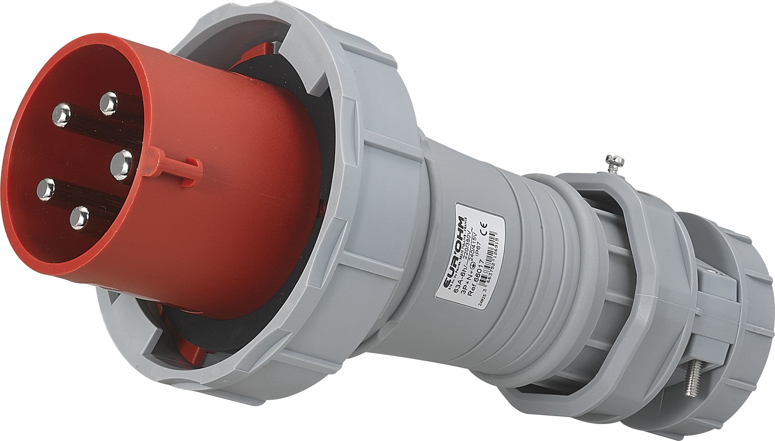 Eur Ohm - Fiche industrielle mobile droite 3P+N+T 63A 400V AC IP67