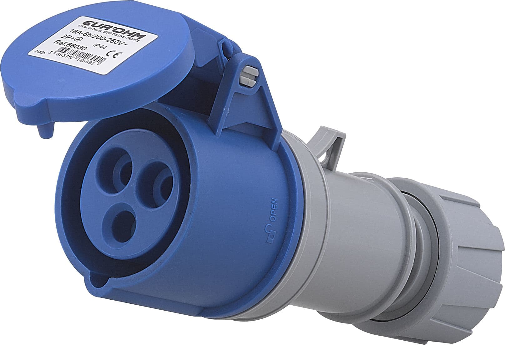 Eur Ohm - Prise industrielle mobile droite 2P+T 16A 230V AC IP44