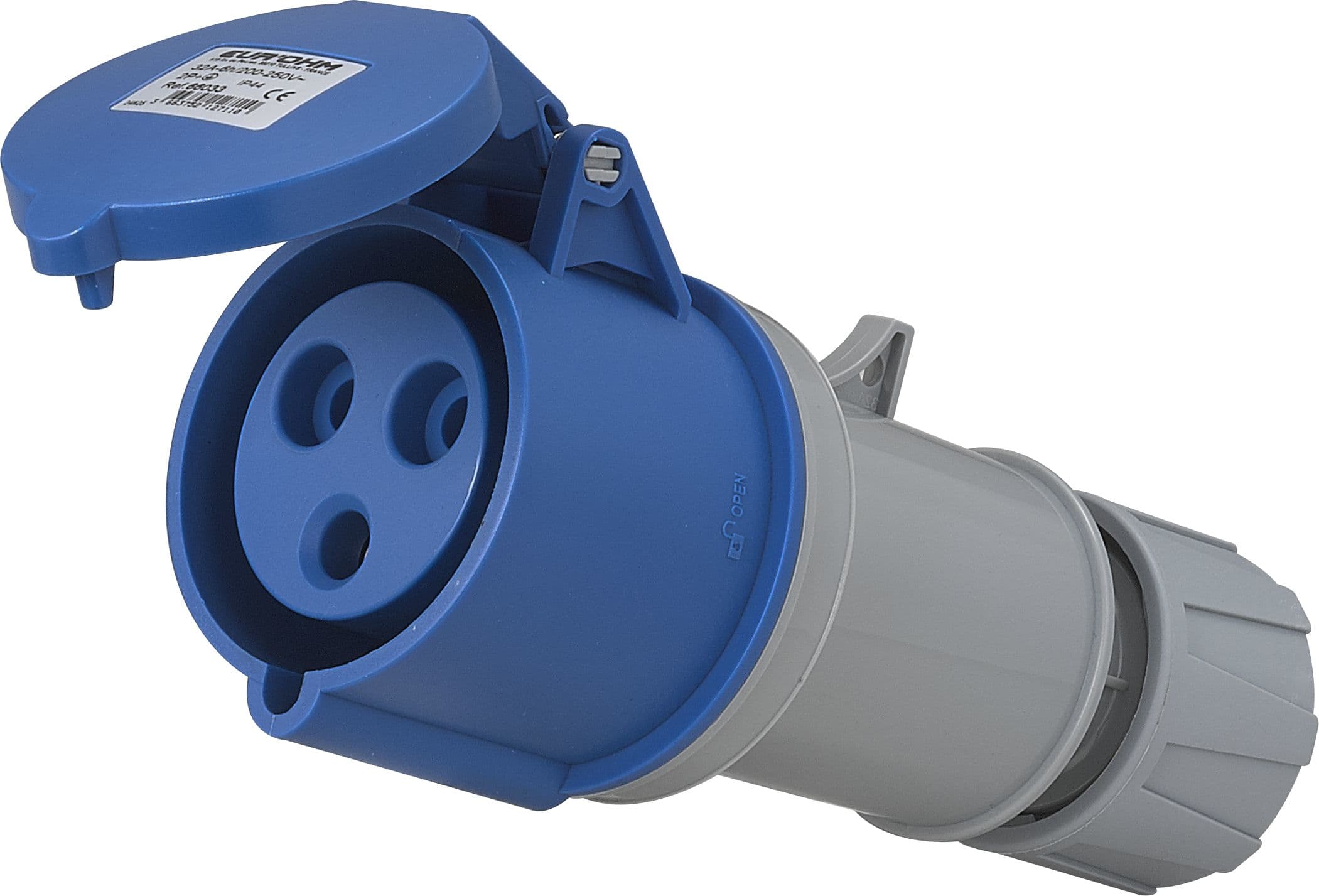 Eur Ohm - Prise industrielle mobile droite 2P+T 32A 230V AC IP44