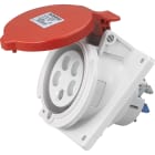 Eur Ohm - Socle de prise industrielle à encastrer à 10° 3P+N+T 32A 400V AC IP44