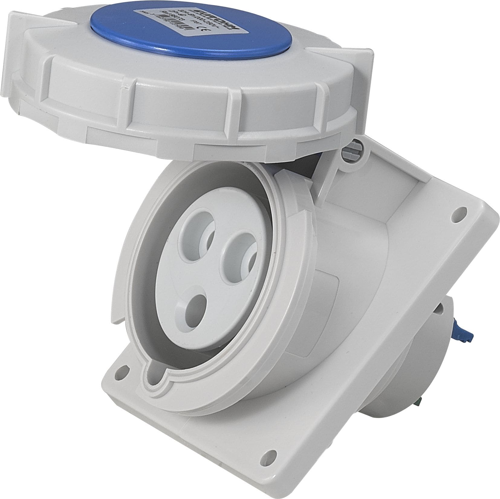 Eur Ohm - Socle de prise industrielle à encastrer à 10° 2P+T 32A 230V AC IP67