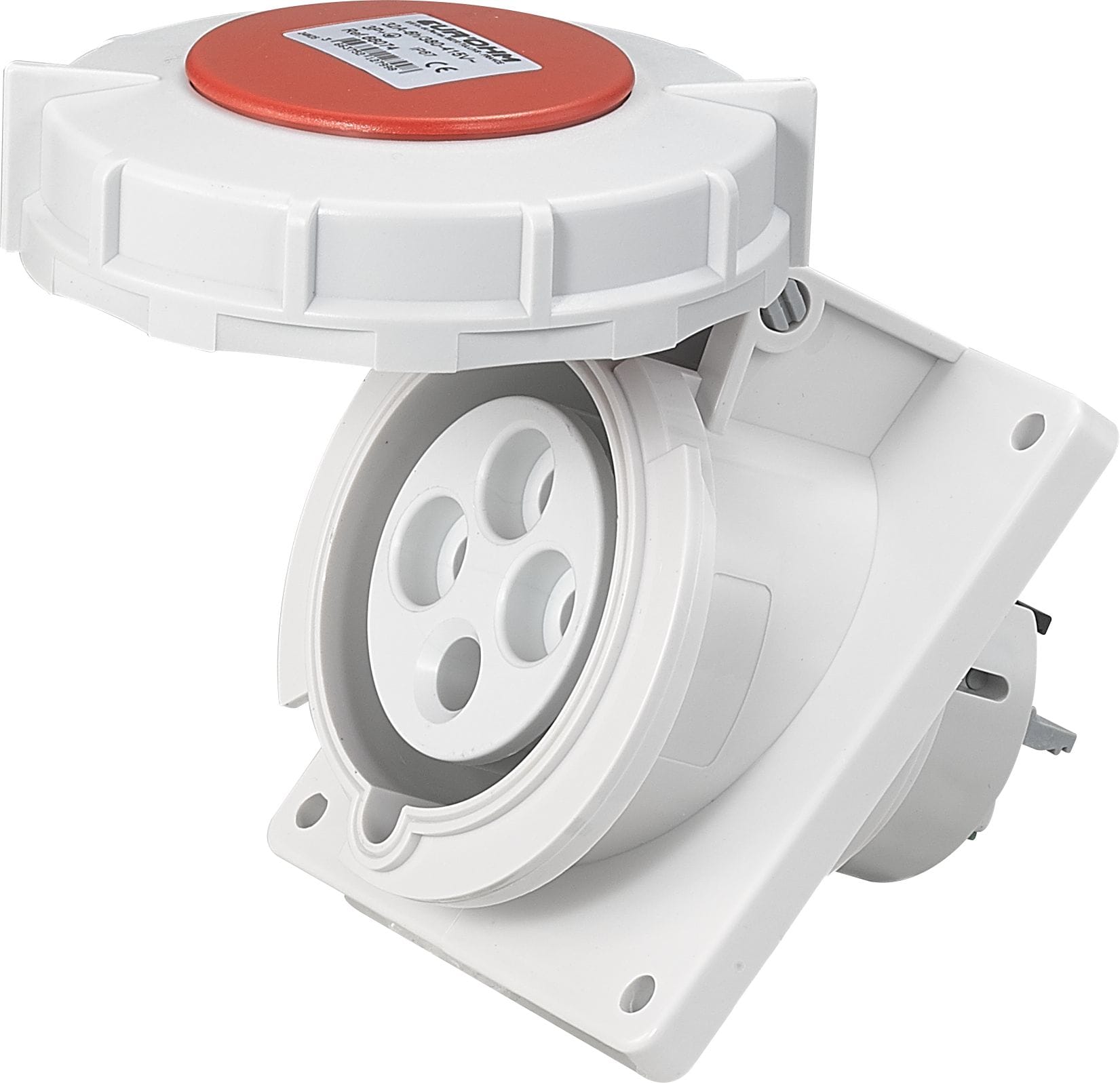 Eur Ohm - Socle de prise industrielle à encastrer à 10° 3P+T 32A 400V AC IP67