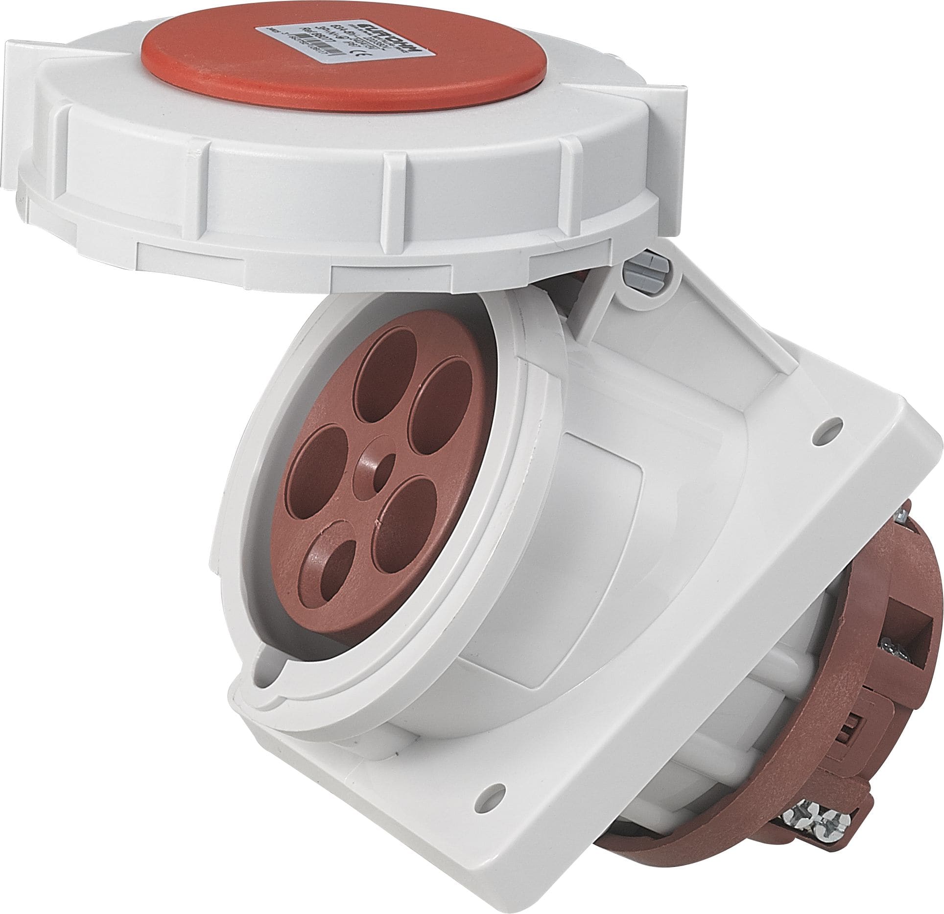 Eur Ohm - Socle de prise industrielle à encastrer à 10° 3P+N+T 63A 400V AC IP67