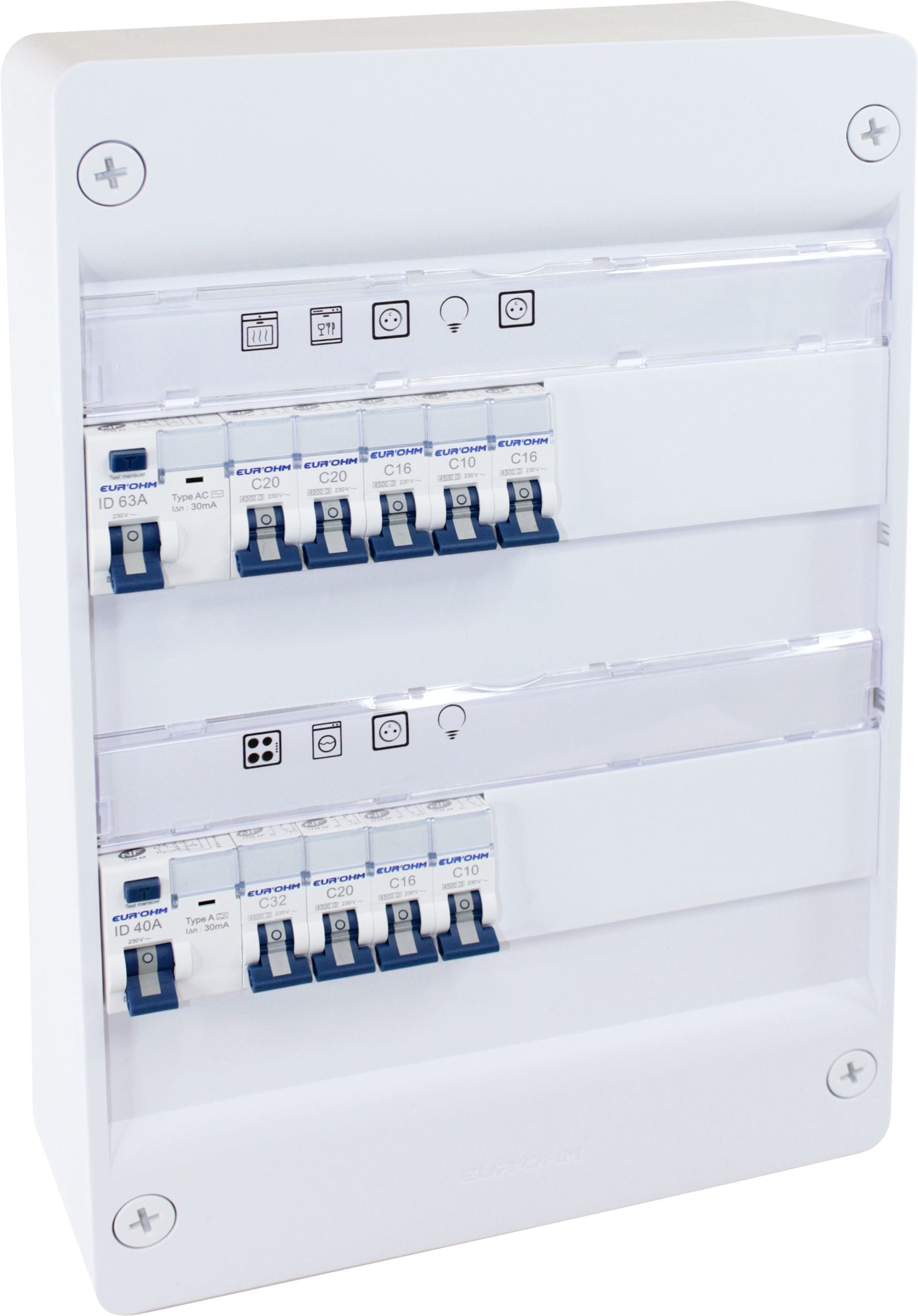 Eur Ohm - coffret RX 13m 2R monté-cablé TOP CHANTIER pour T1/T2