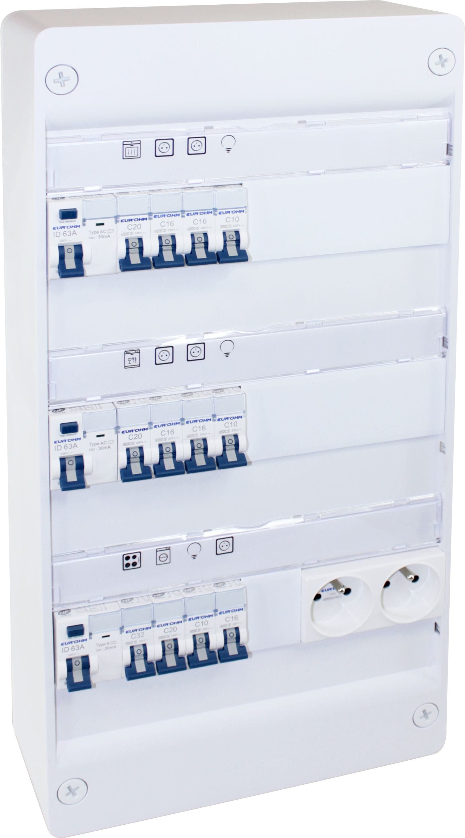 Eur Ohm - coffret RX 13m 3R monté-cablé evolutif pour T3/T4