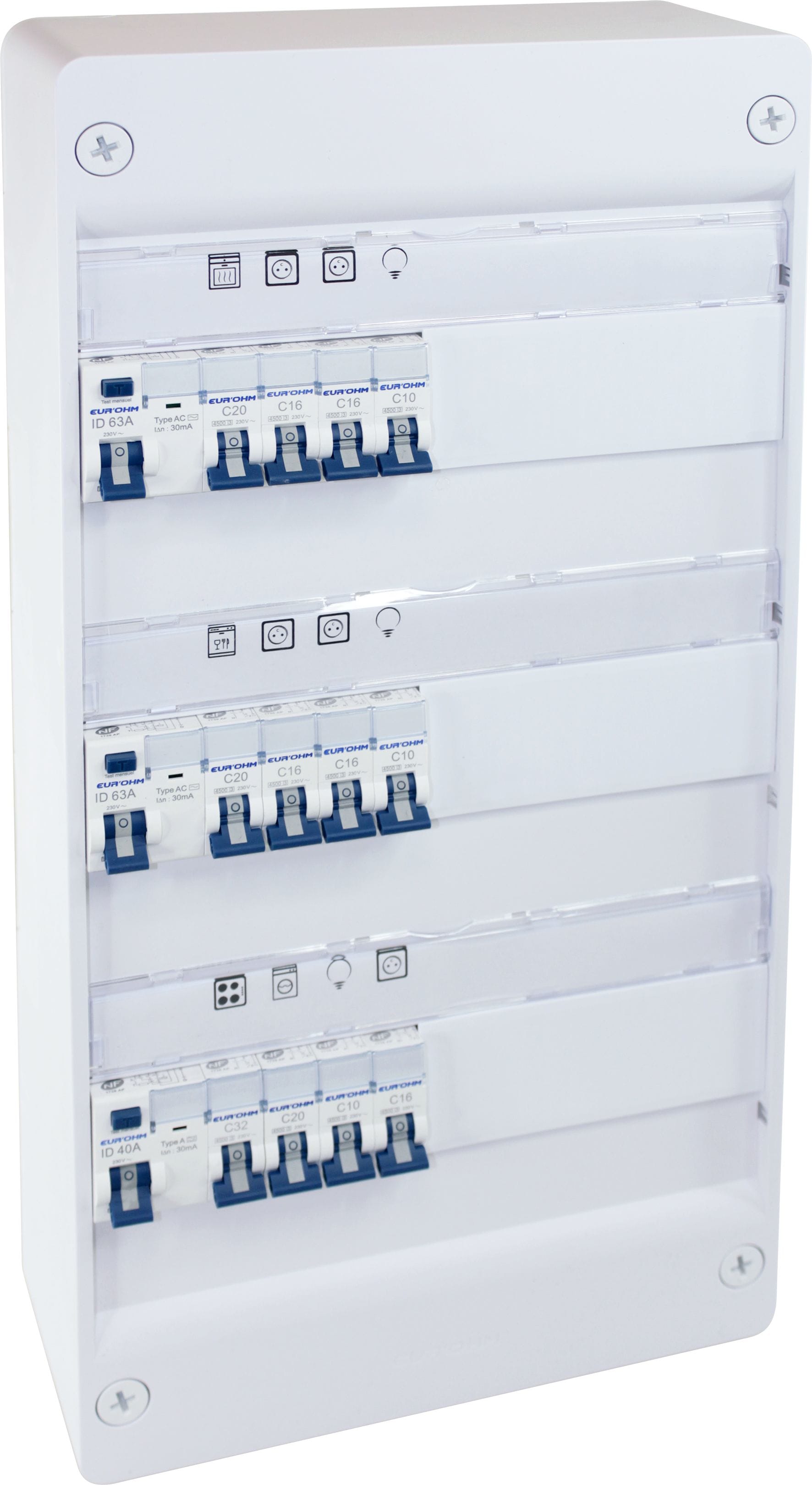 Eur Ohm - coffret RX 13m 3R monté-cablé TOP CHANTIER pour T3/T4