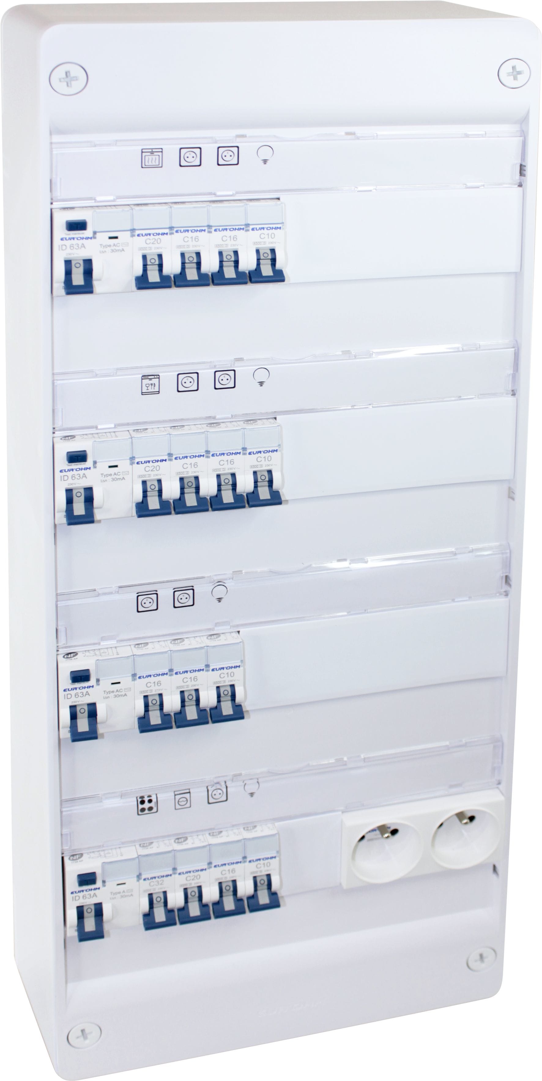 Eur Ohm - coffret RX 13m 4R monté-cablé evolutif T4/T5