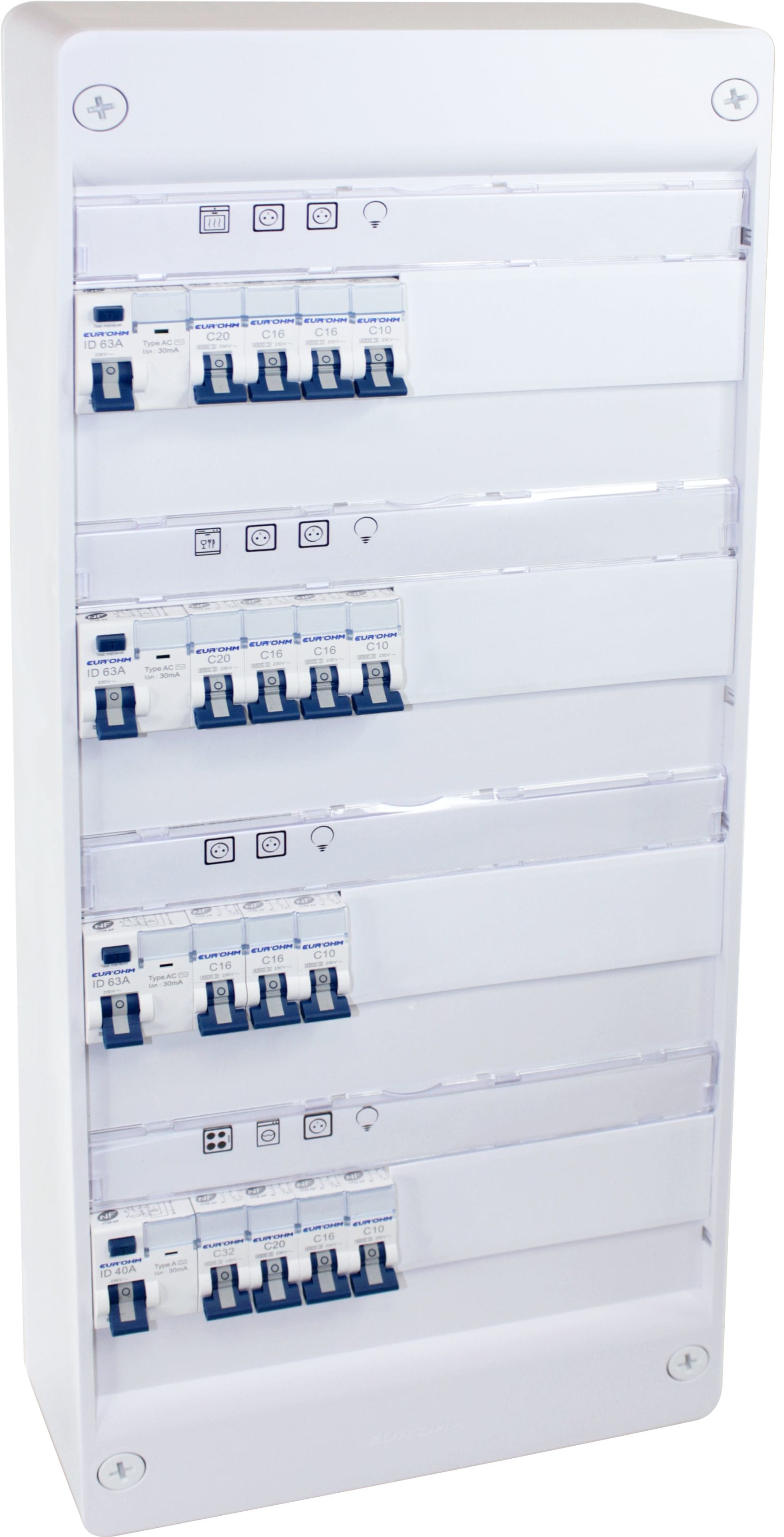 Eur Ohm - coffret RX 13m 4R monté-cablé TOP CHANTIER pour T4/T5