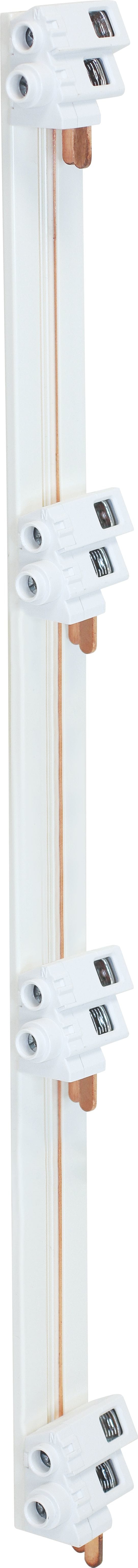 Eur Ohm - Peigne vertical pour 4 rangées, avec 1 bornier 1P+N à chaque rangée