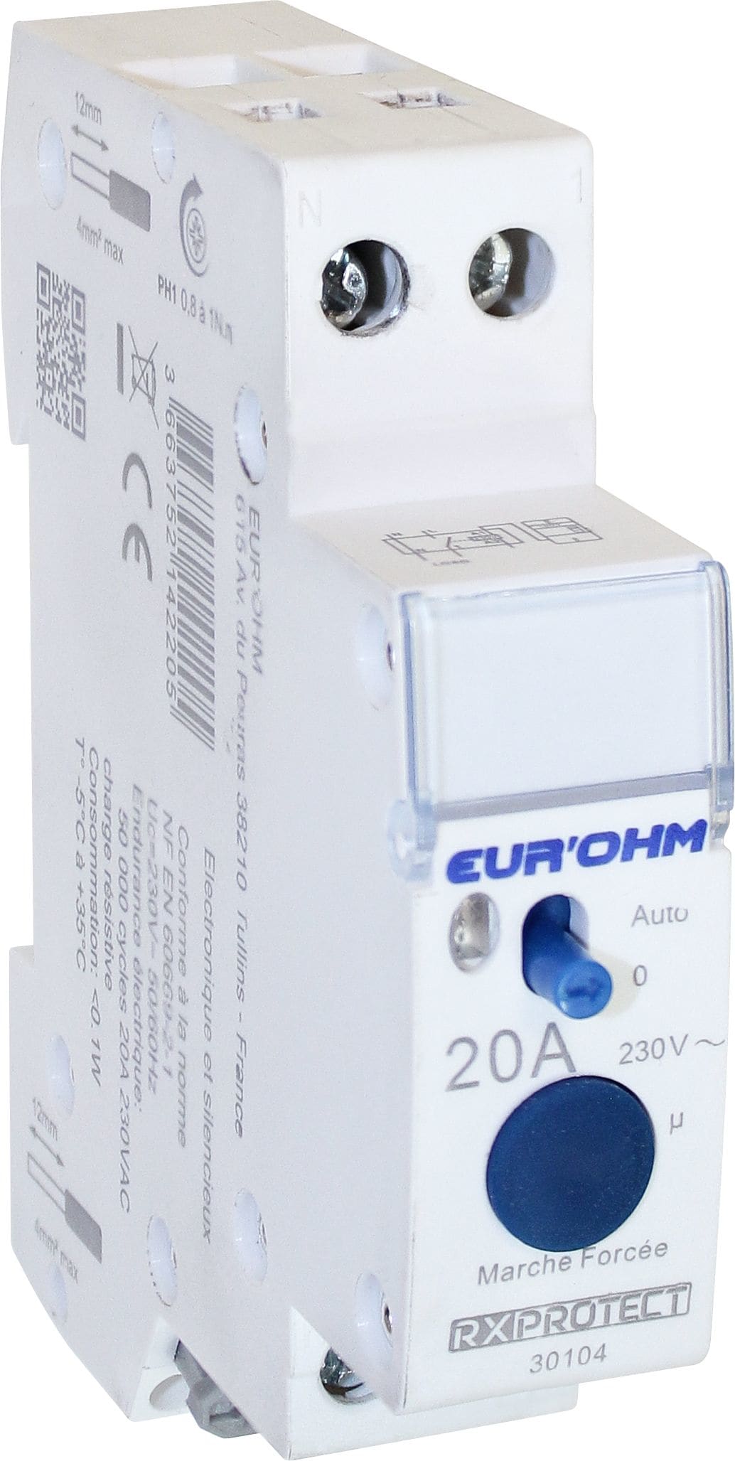 Eur Ohm - Contacteur Jour/Nuit 20A  1P+N 1F