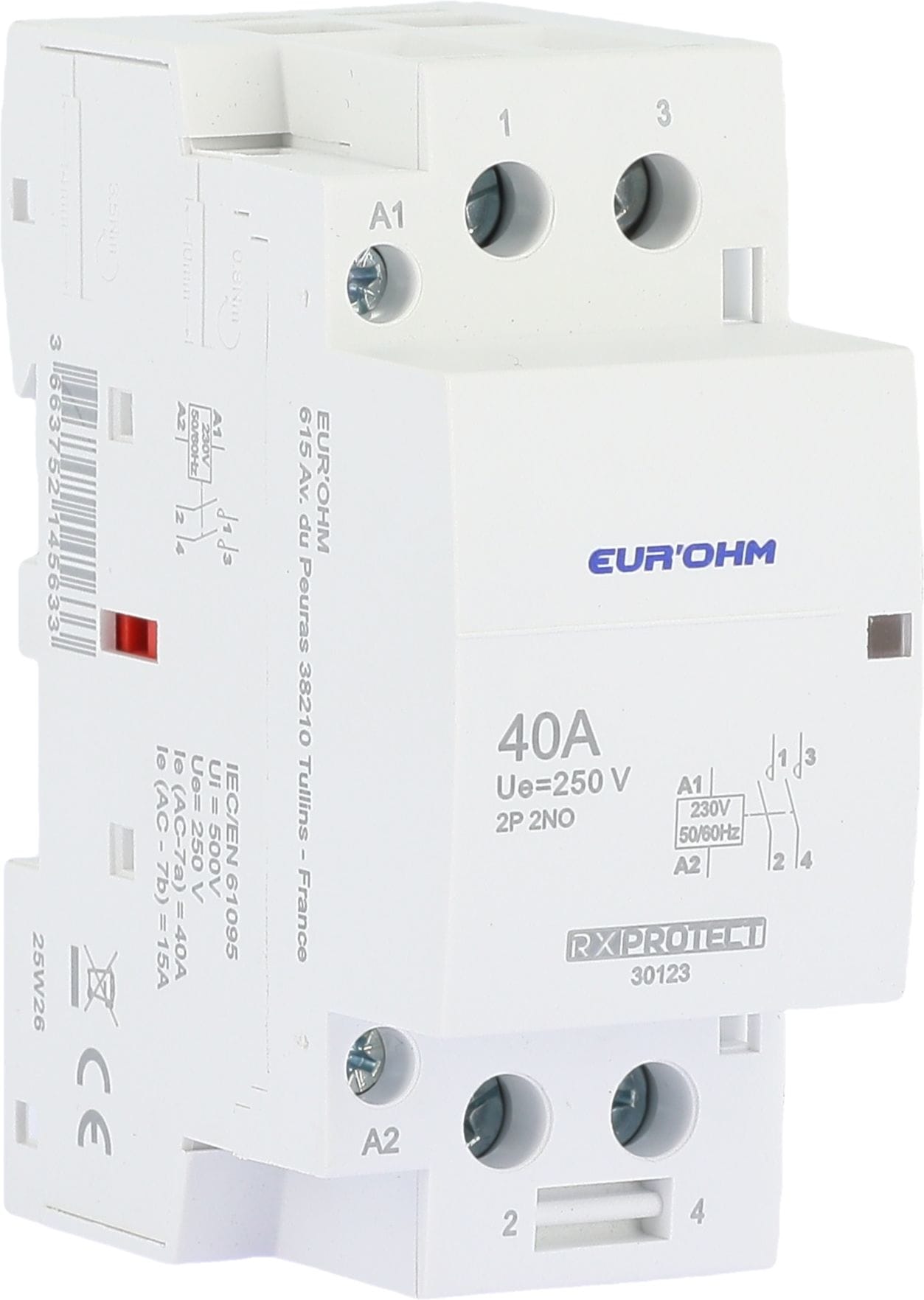 Eur Ohm - Contacteur 2P 40A 2NO à vis