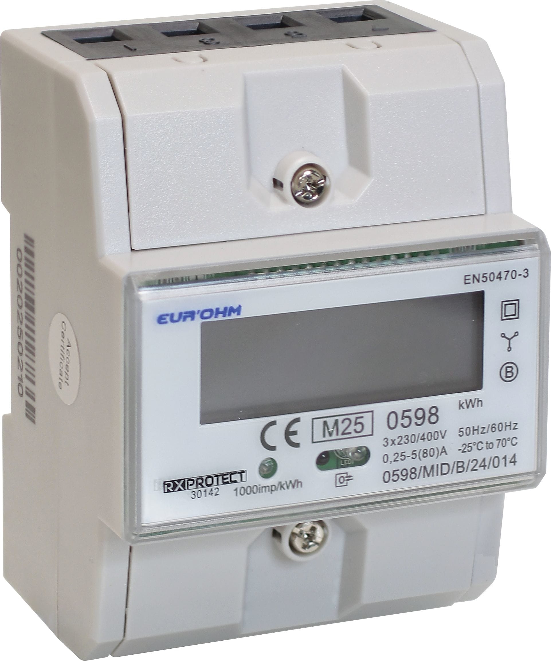 Eur Ohm - Compteur énérgie triphasé 80A, MID