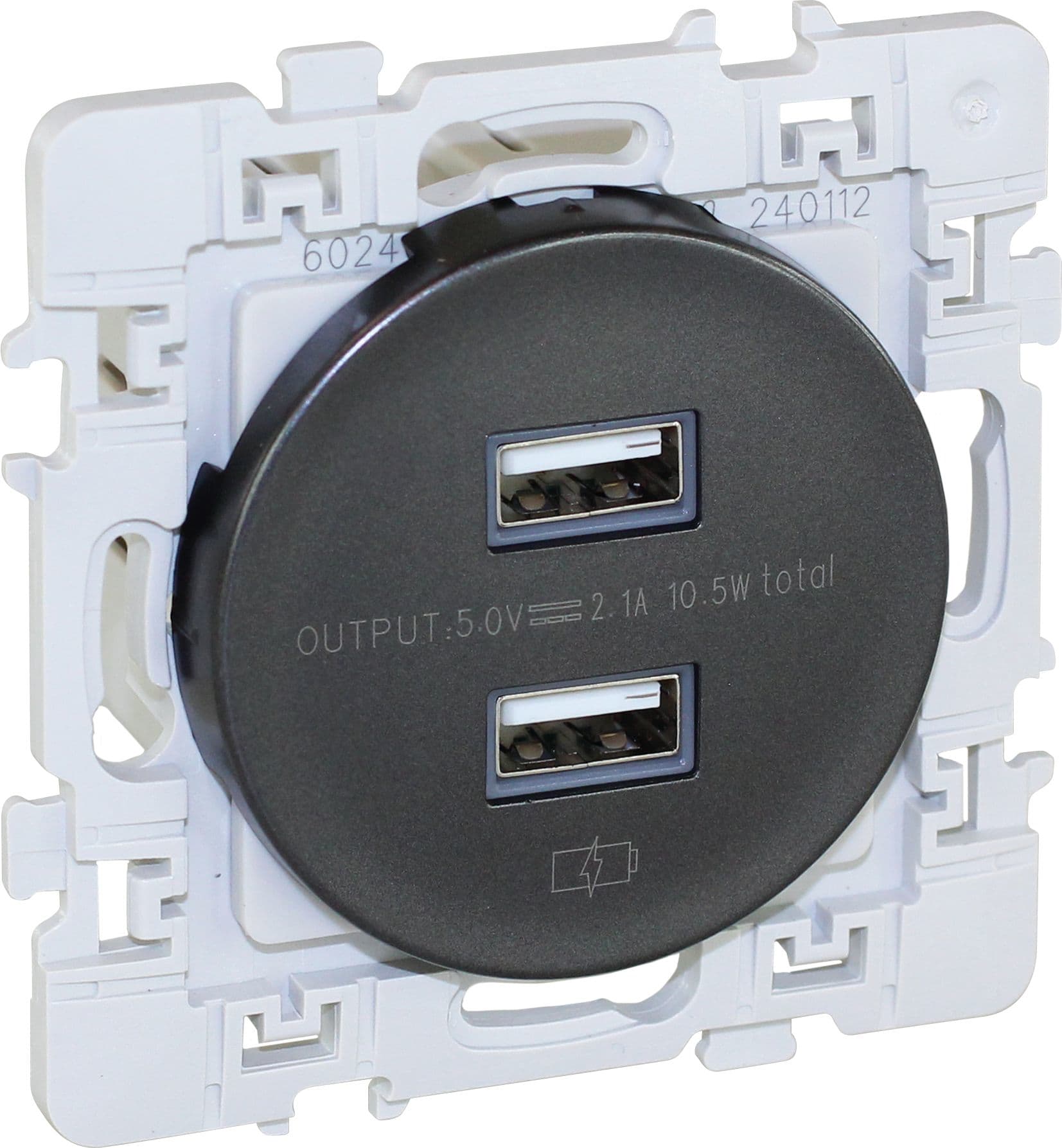 Eur Ohm - chargeur double USB-A anthracite