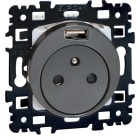 Eur Ohm - SQUARE PC 2P+T avec Prise USB Type-A Vulcain