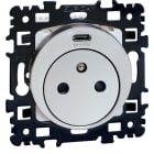 Eur Ohm - SQUARE PC 2P+T affleurante + USB-C Sylver
