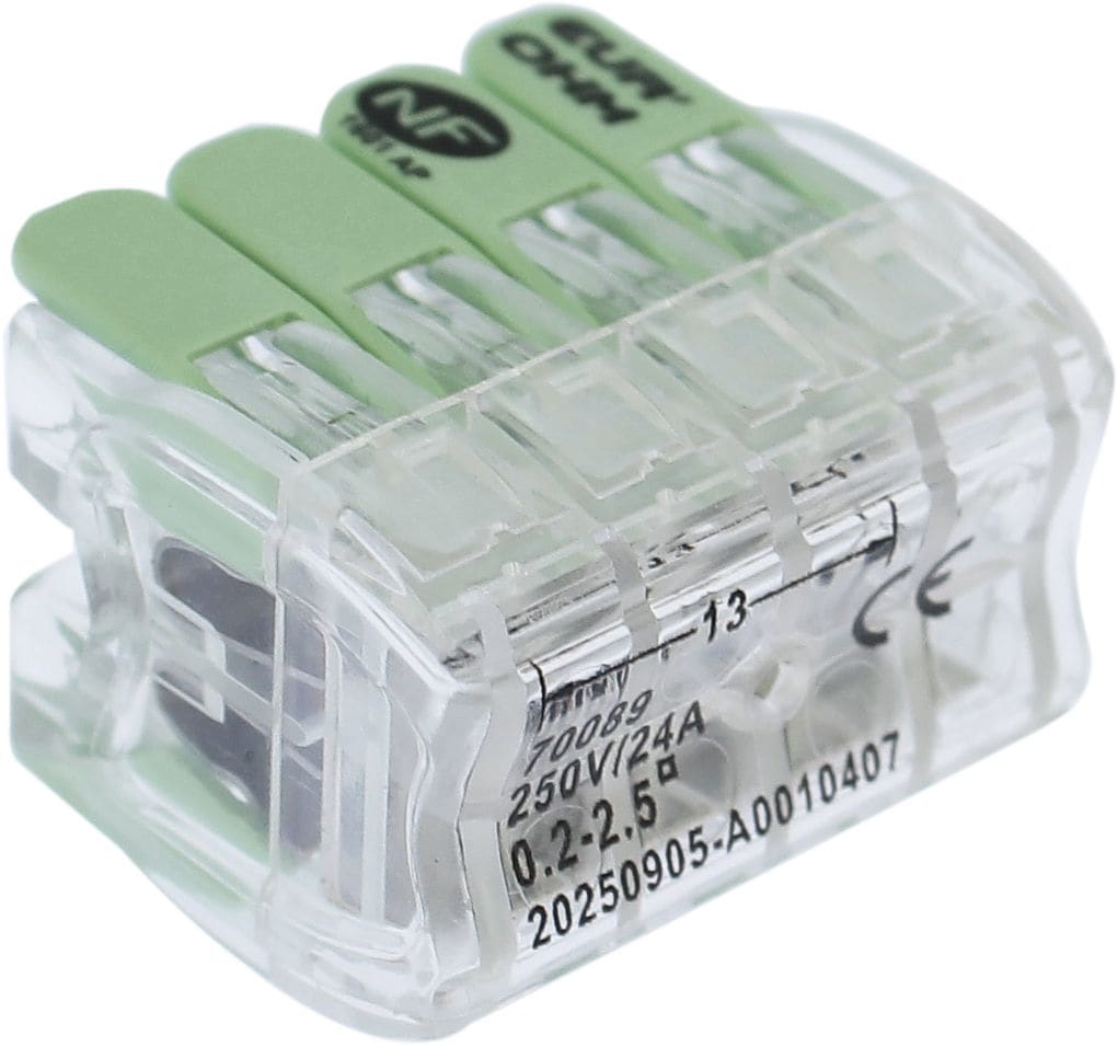 Eur Ohm - Borne à leviers 8P, 0.2-2.5mm²