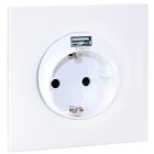 Eur Ohm - SQUARE - Prise 2P+T schuko + USB type A + plaque + griffes blanc