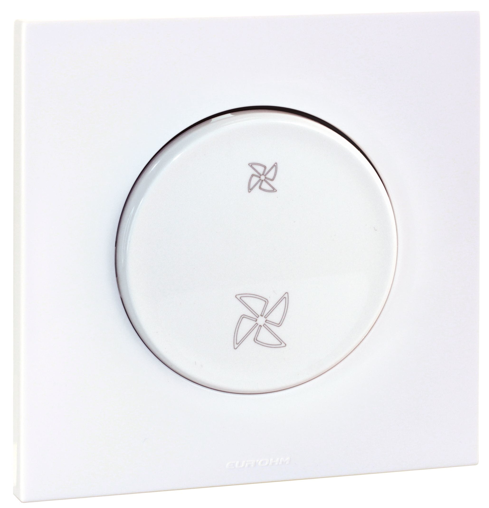 Eur Ohm - Square Commande VMC complet (méca+plaque+griffes) blanc