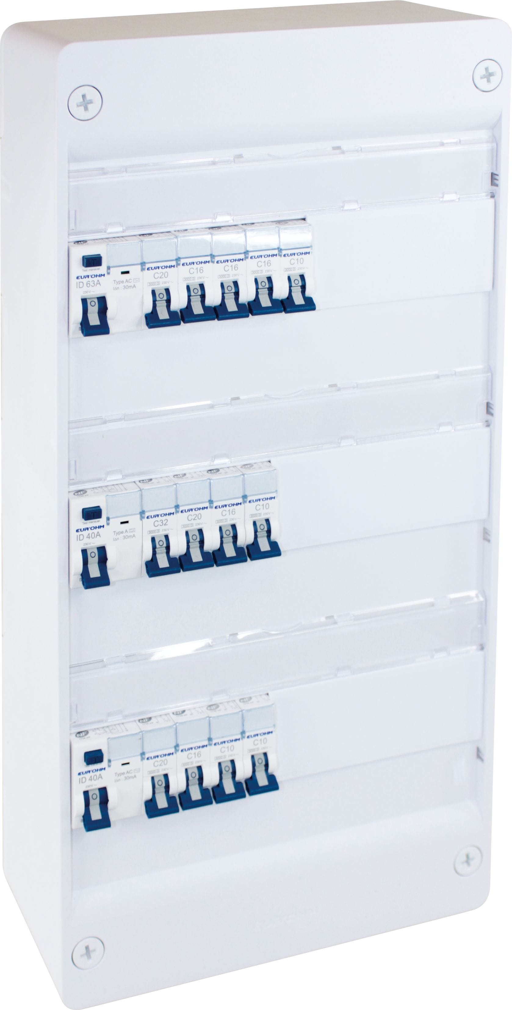 Eur Ohm - Coffret équipé 3 rangées T4