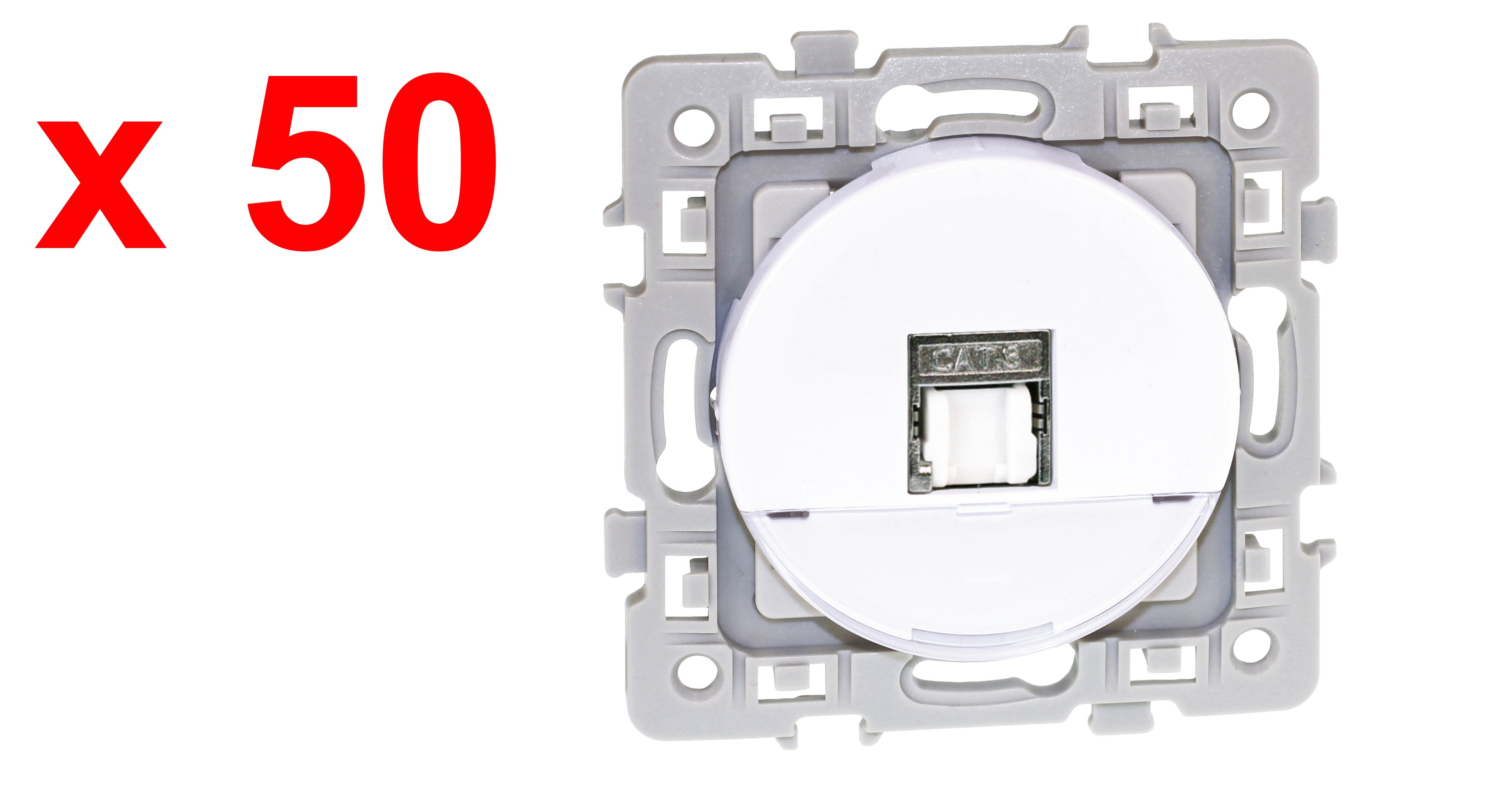 Eur Ohm - SQUARE Lot 50 RJ45 cat 6A STP (Gr3TV )BLC